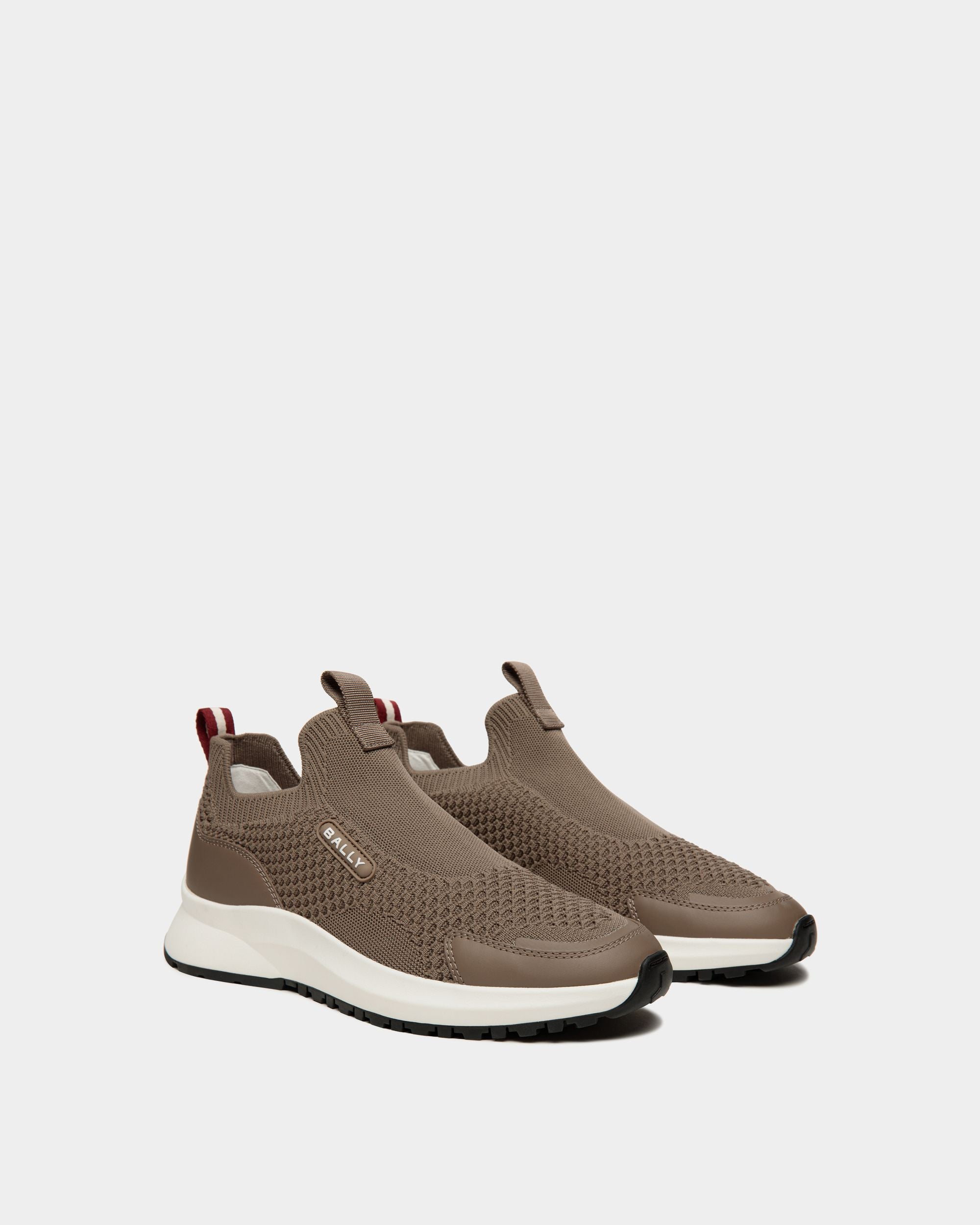 Outline Sneaker Aus Strickgewebe In Taupe - Herren - Bally - 02