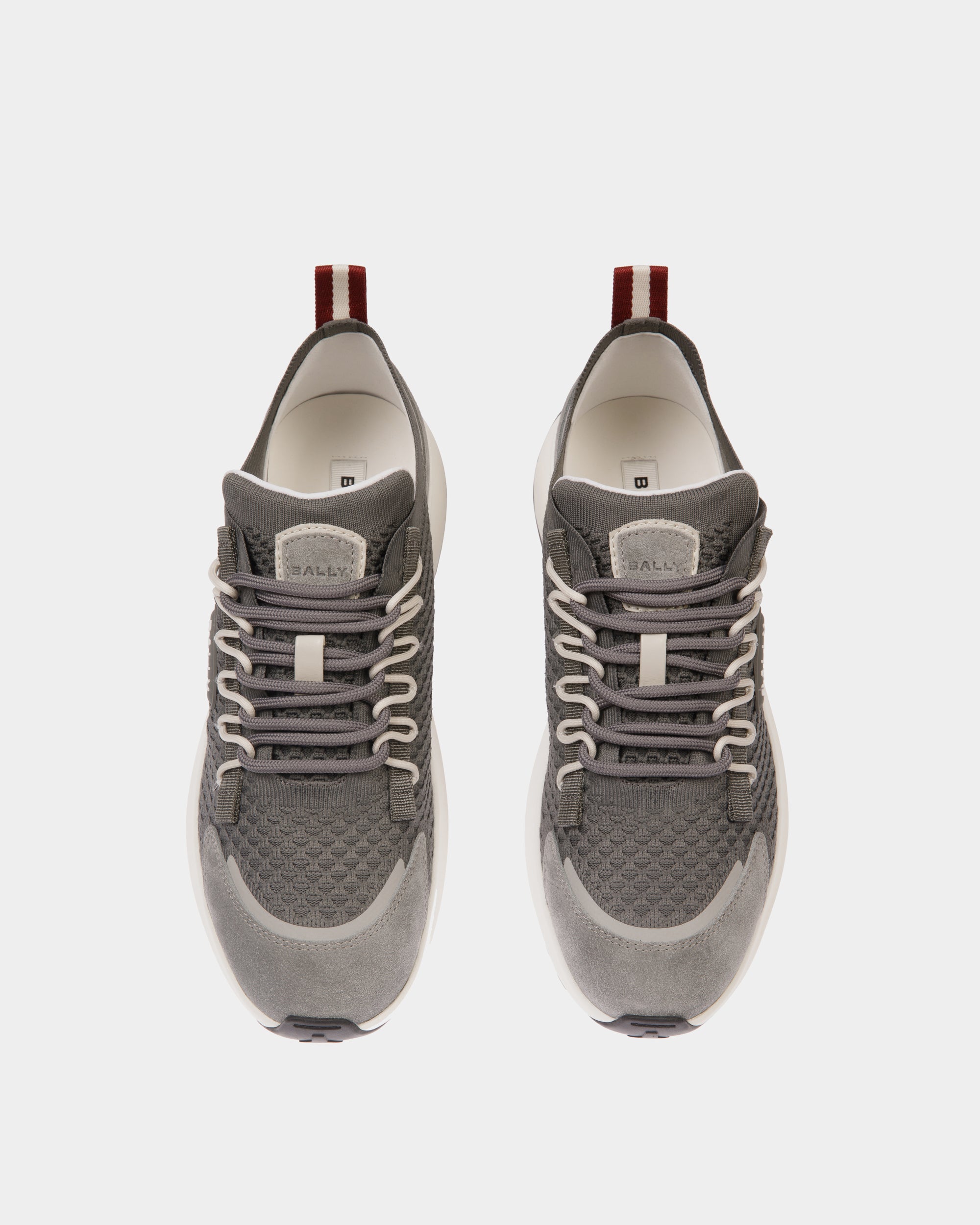 Sneaker Outline En Maille Light Grey - Homme - Bally - 04