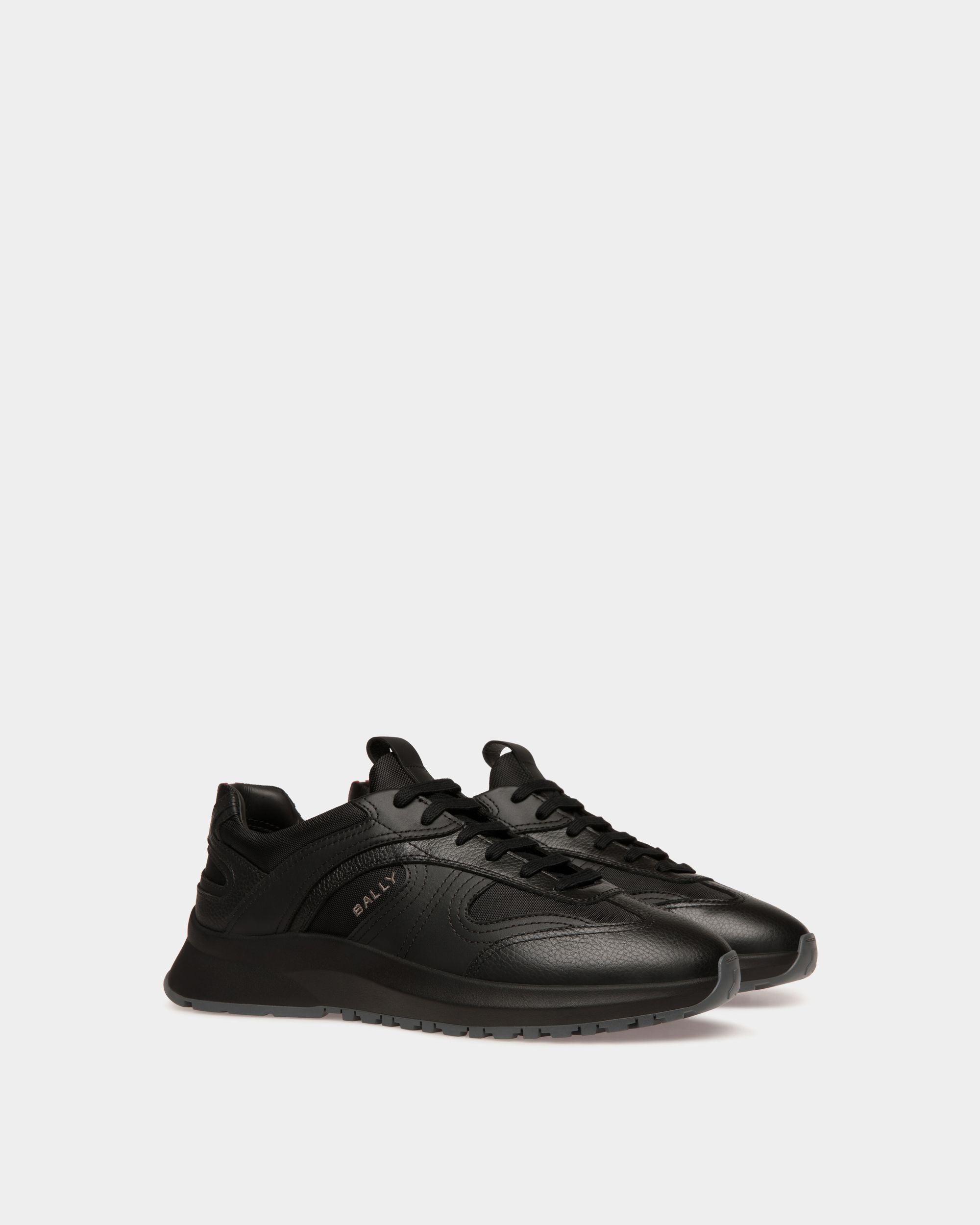Sneaker Outline En Cuir Et Nylon Noirs - Homme - Bally - 03