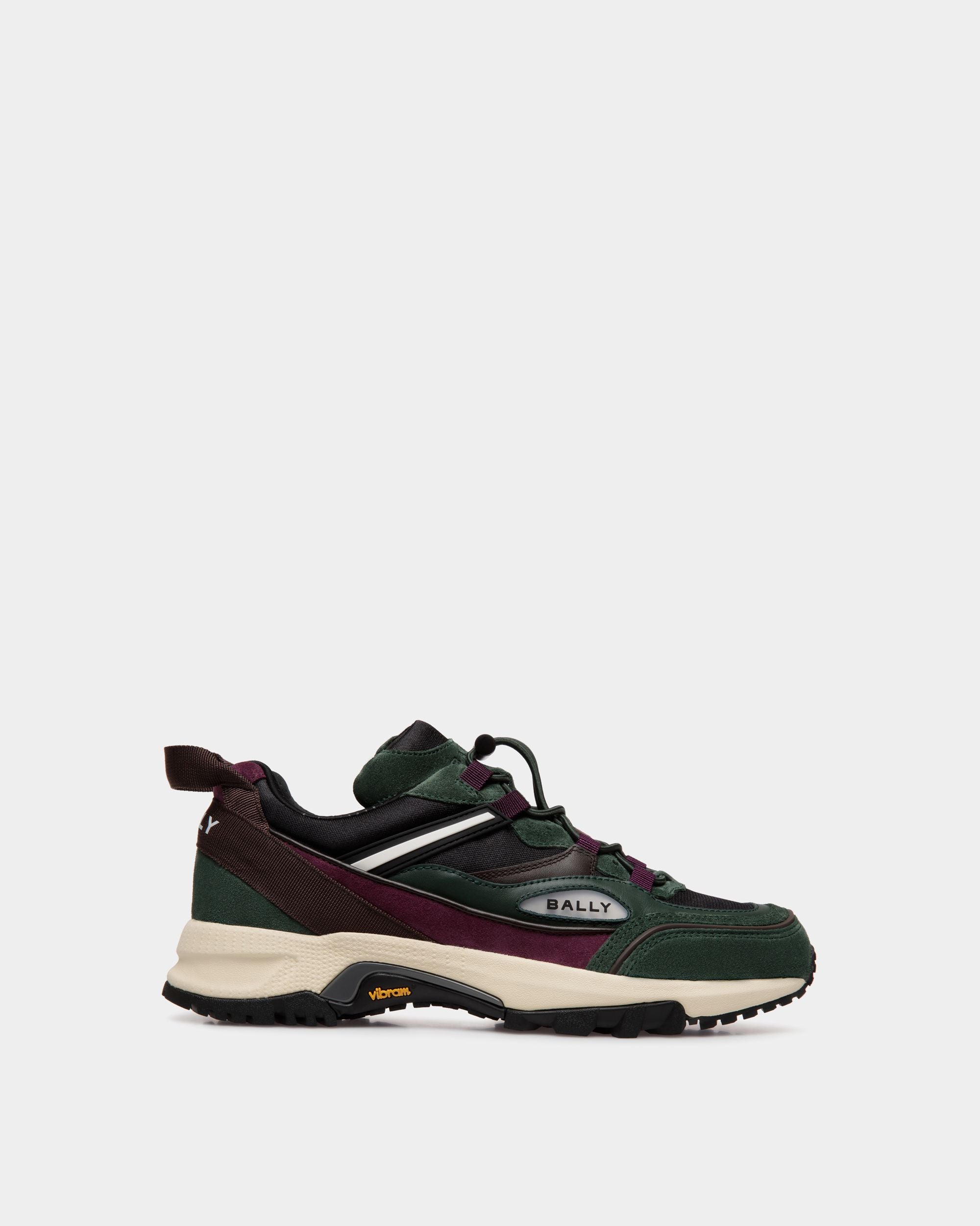 Zapatilla Faster De Piel Y Nailon Bottle Green - Hombre - Bally - 01
