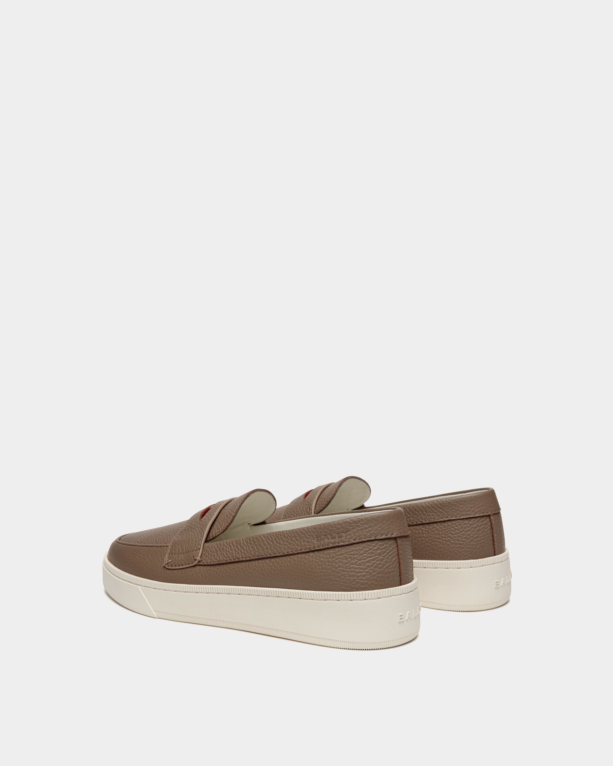 Sneaker Raise En Cuir Grainé Taupe - Homme - Bally - 03