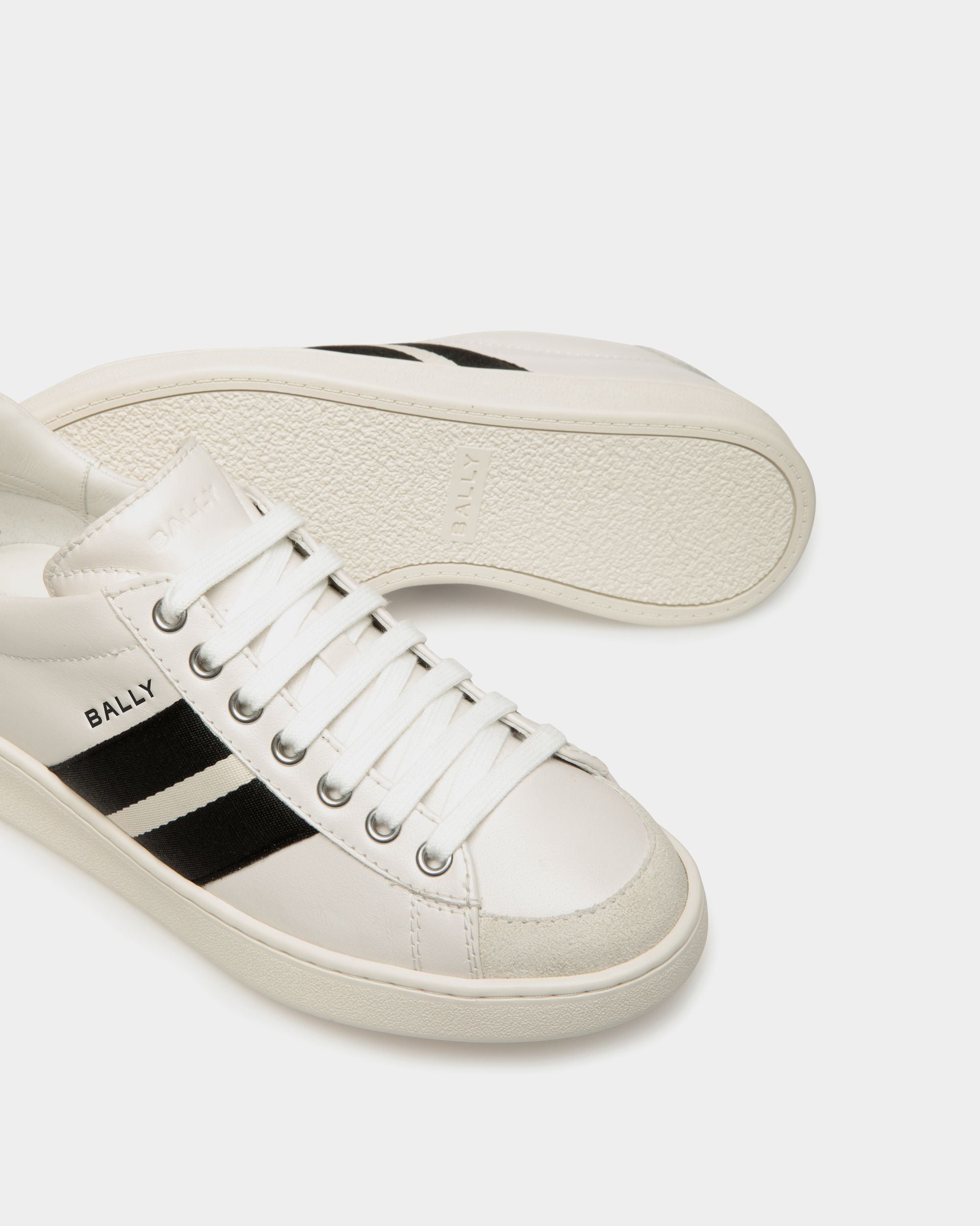 Sneaker Tennis En Cuir Blanc - Homme - Bally - 04