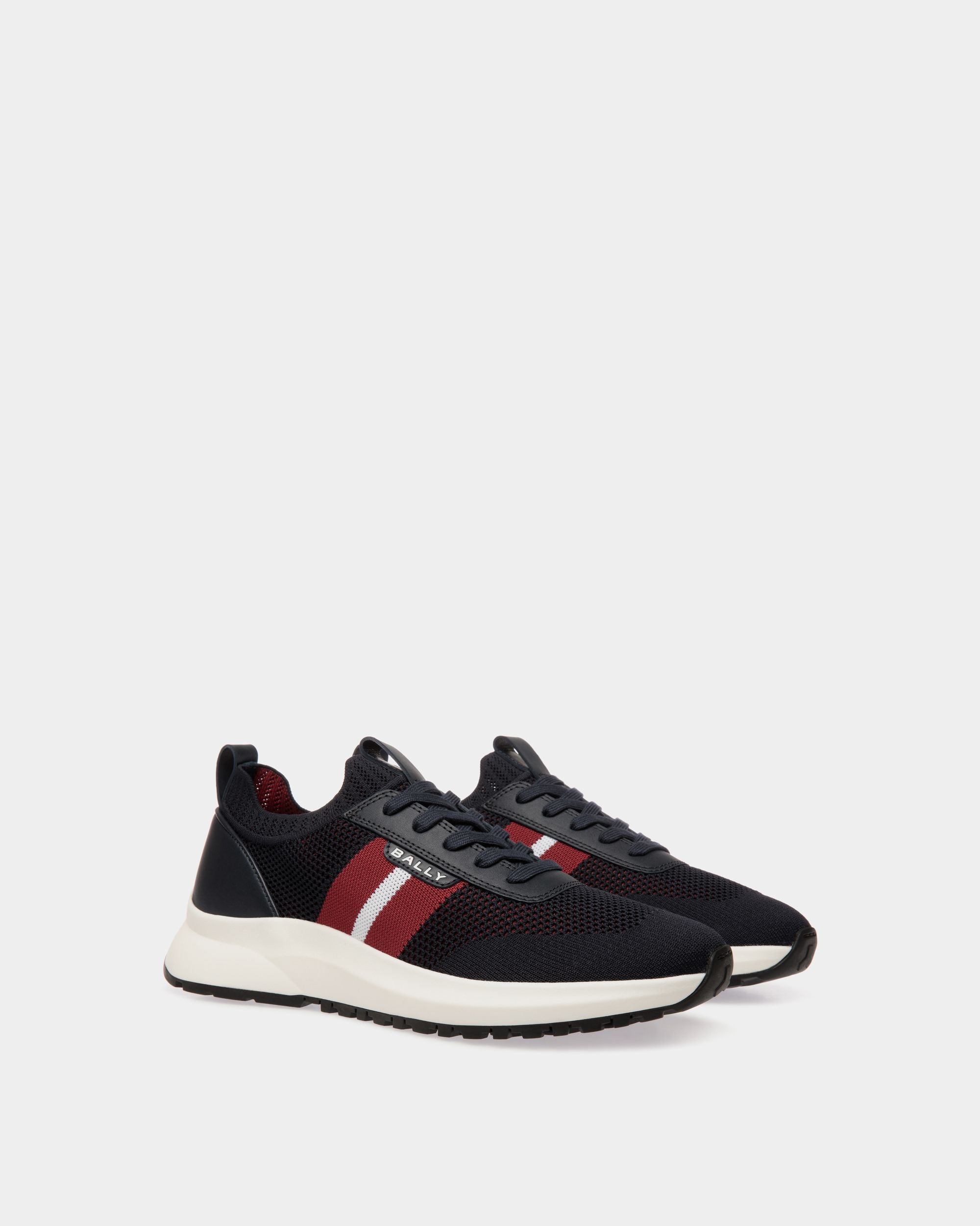 Sneaker Outline En Maille Navy Blue - Homme - Bally - 03