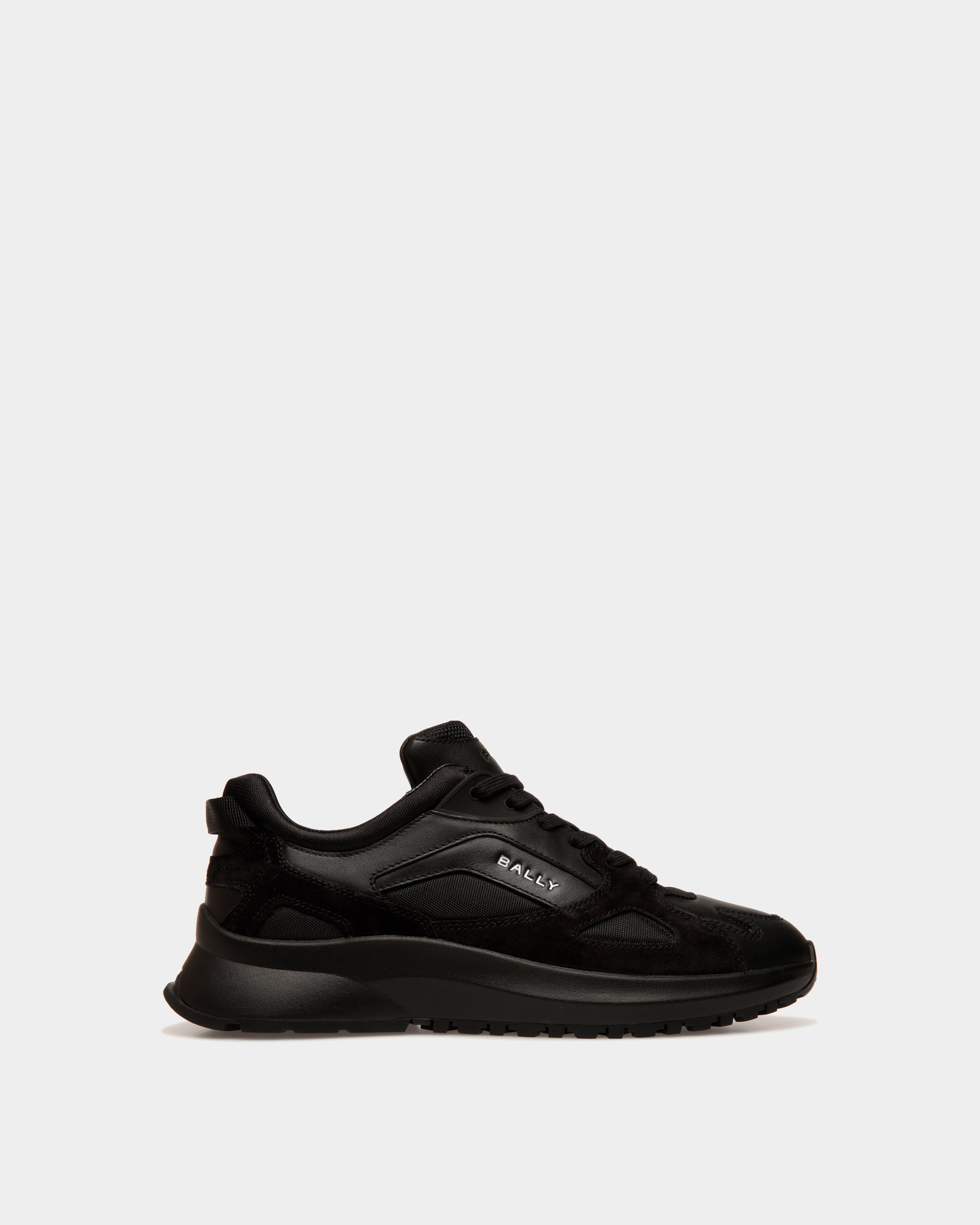 Zapatilla Outline De Piel Y Nailon Negro - Hombre - Bally - 01