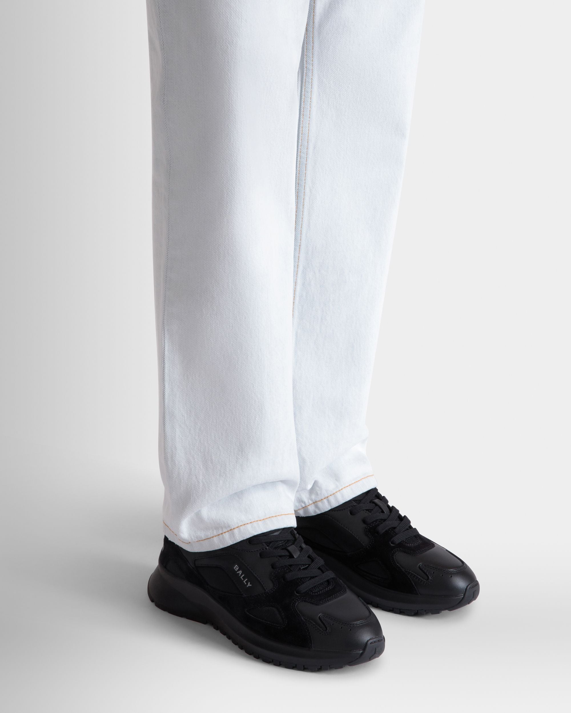 Sneaker Outline En Cuir Et Nylon Noirs - Homme - Bally - 02