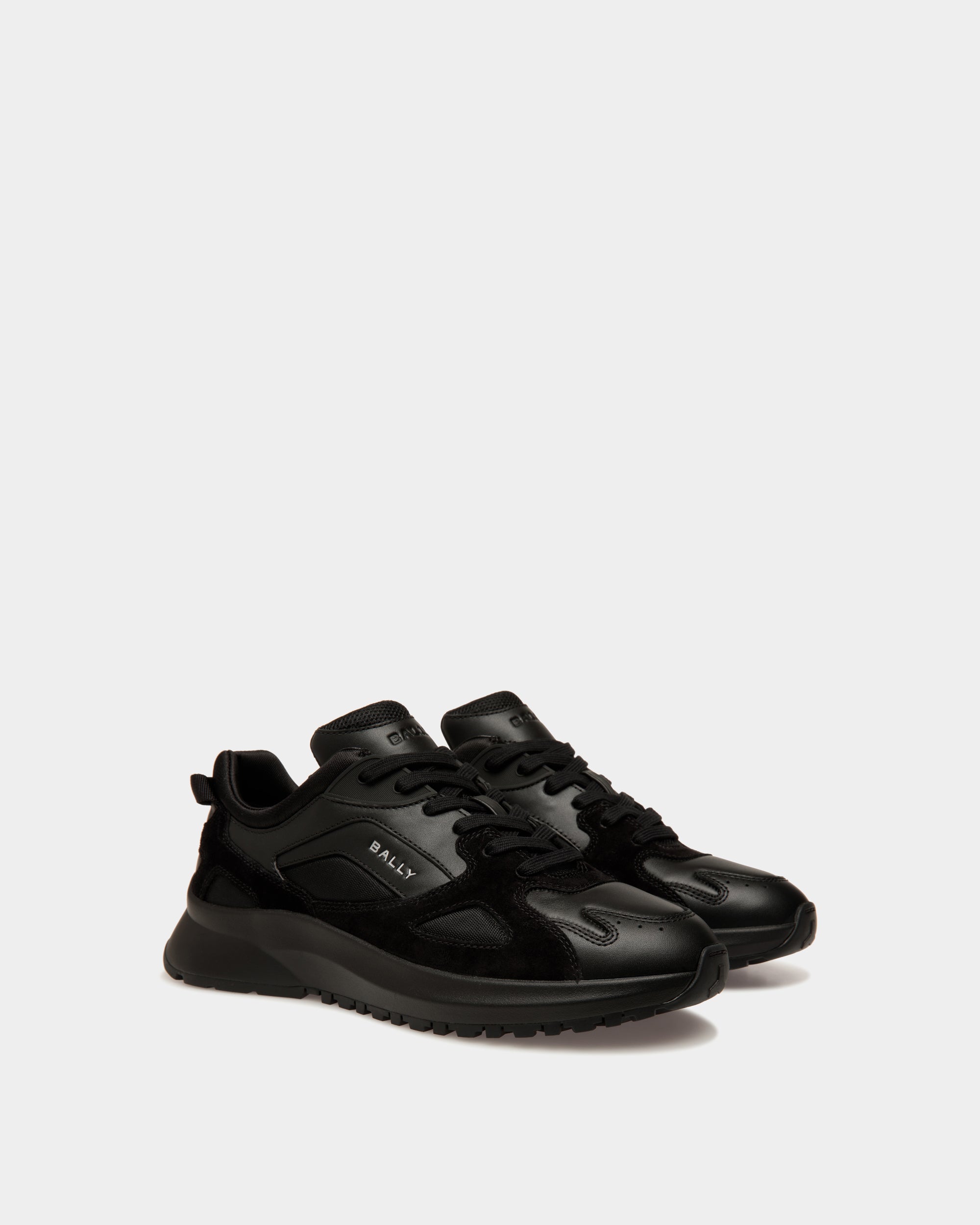 Zapatilla Outline De Piel Y Nailon Negro - Hombre - Bally - 03