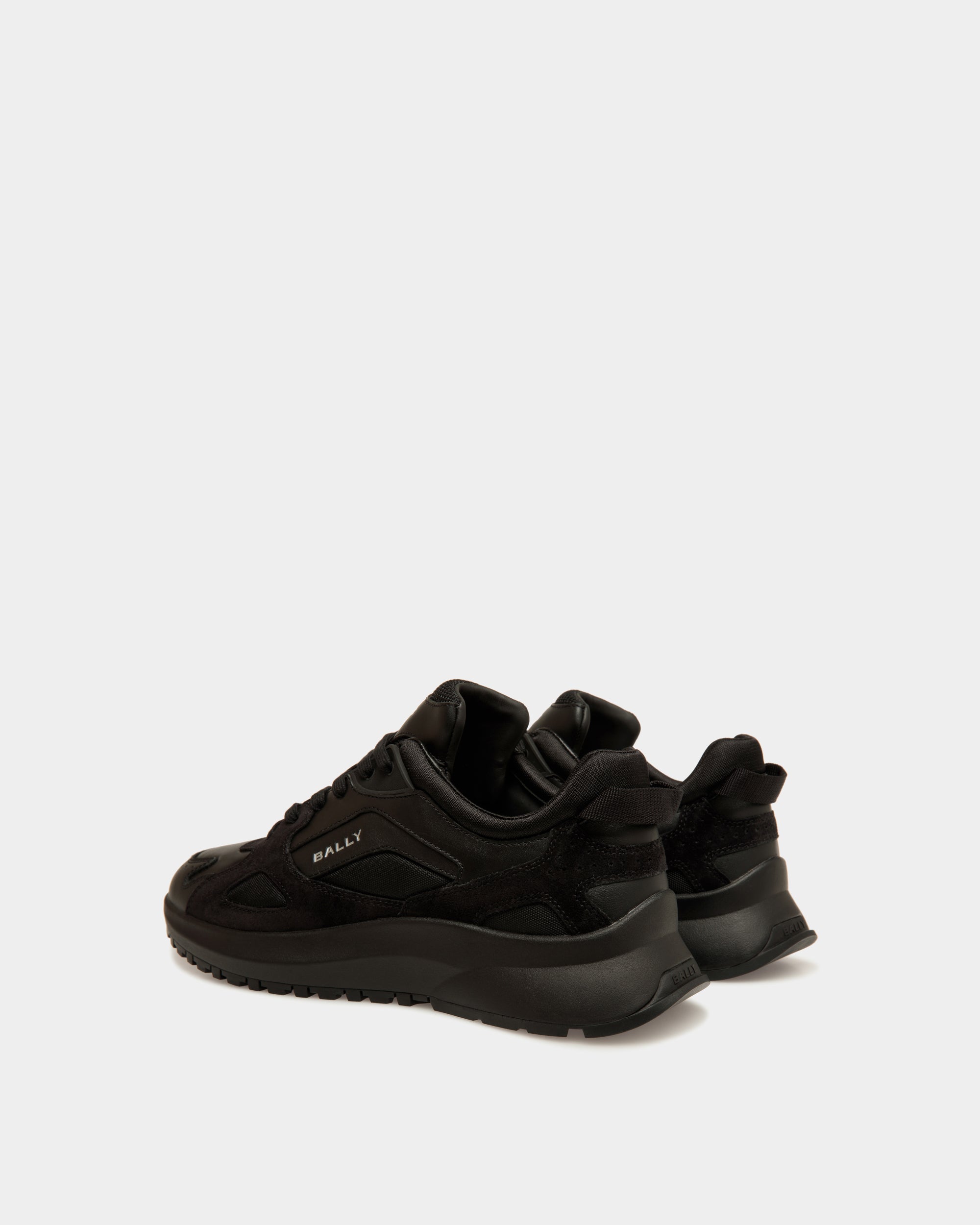 Zapatilla Outline De Piel Y Nailon Negro - Hombre - Bally - 04