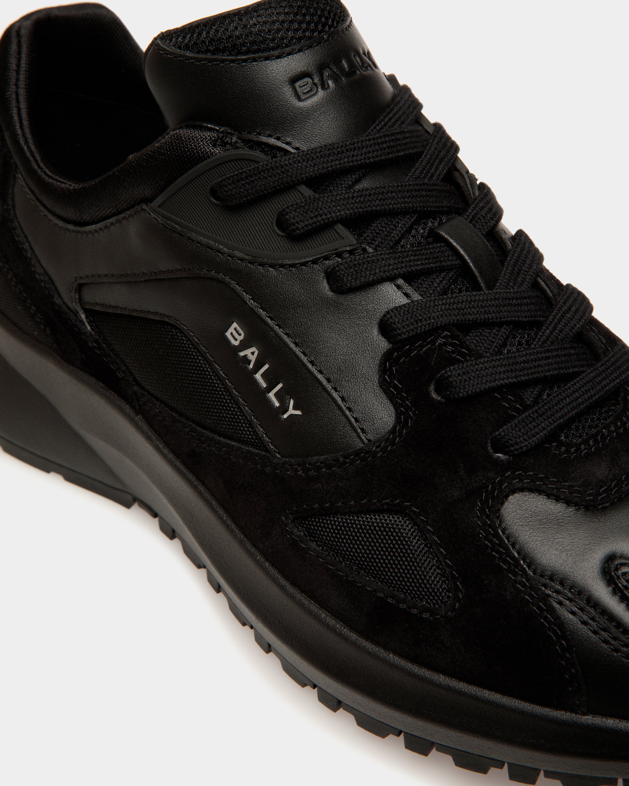 Zapatilla Outline De Piel Y Nailon Negro - Hombre - Bally - 06