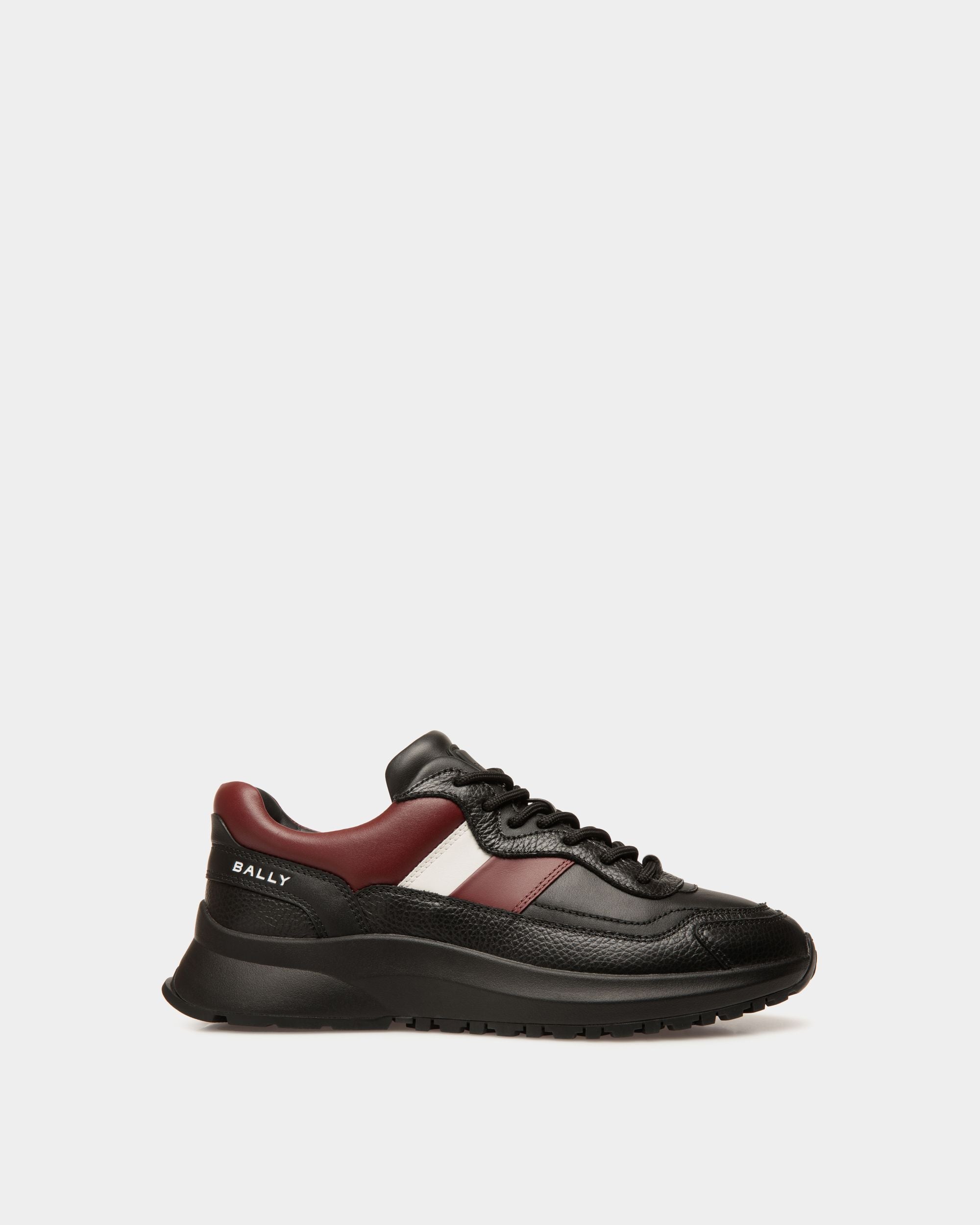 Sneaker Aus Leder In Schwarz Und Heritage Red - Herren - Bally - 01