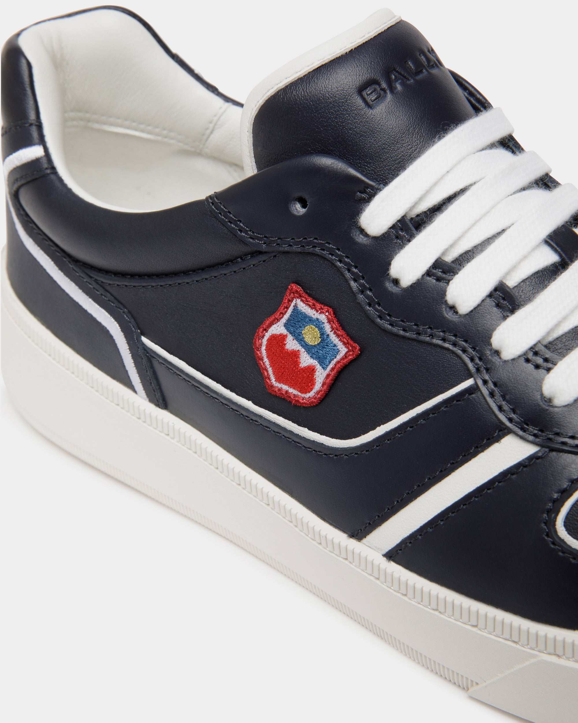 Raise Sneaker Aus Leder In Navy Blue Und Weiß - Herren - Bally - 06