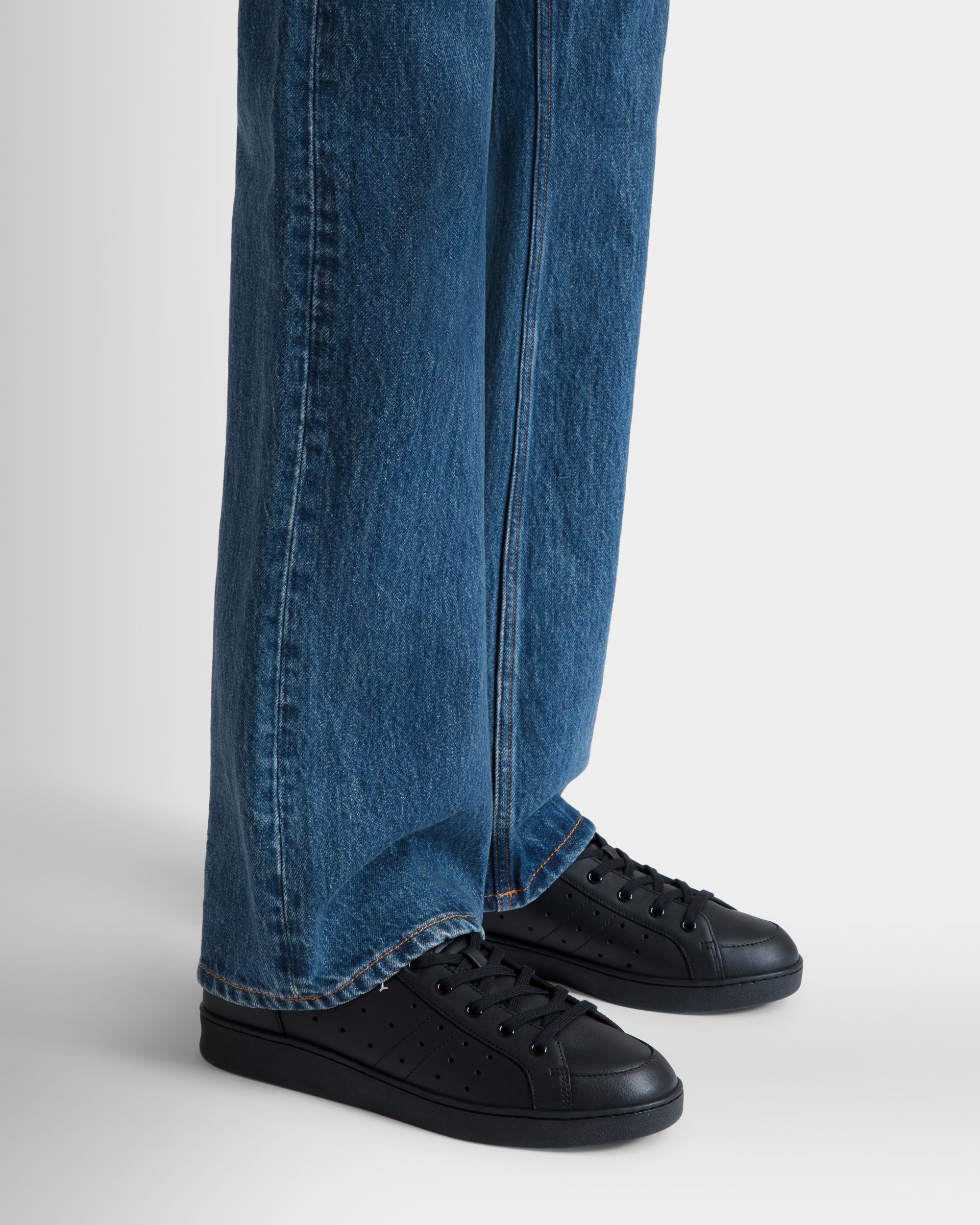 Sneaker Tennis En Cuir Noir - Homme - Bally - 02