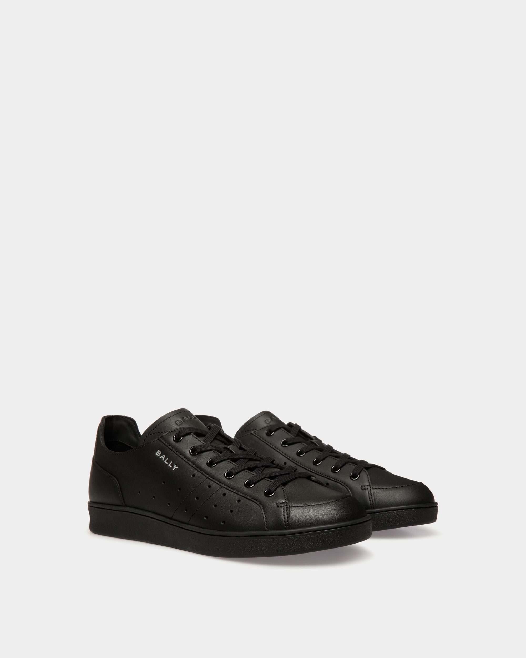 Sneaker Tennis En Cuir Noir - Homme - Bally - 03