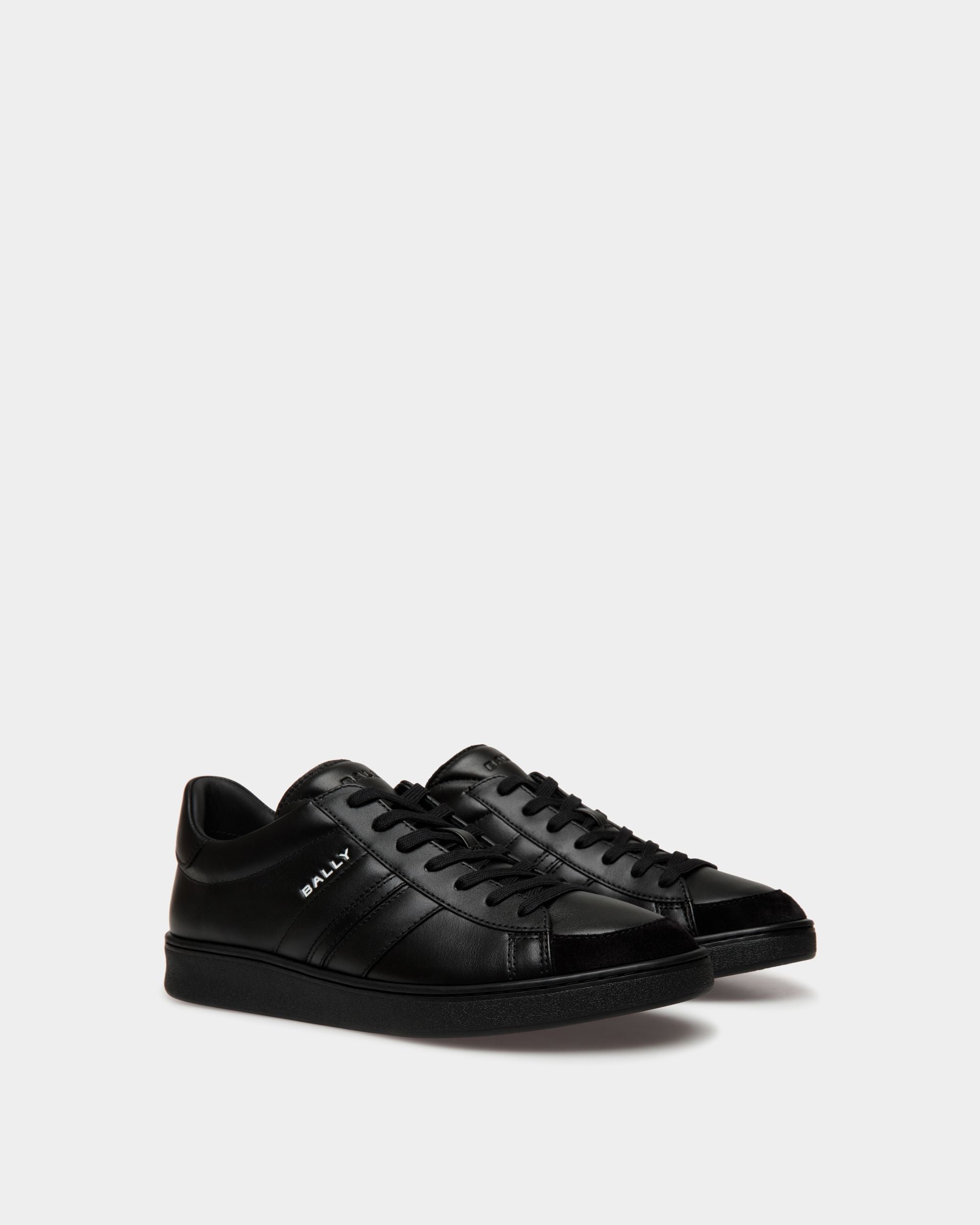 Sneaker Tennis En Cuir Noir - Homme - Bally - 02