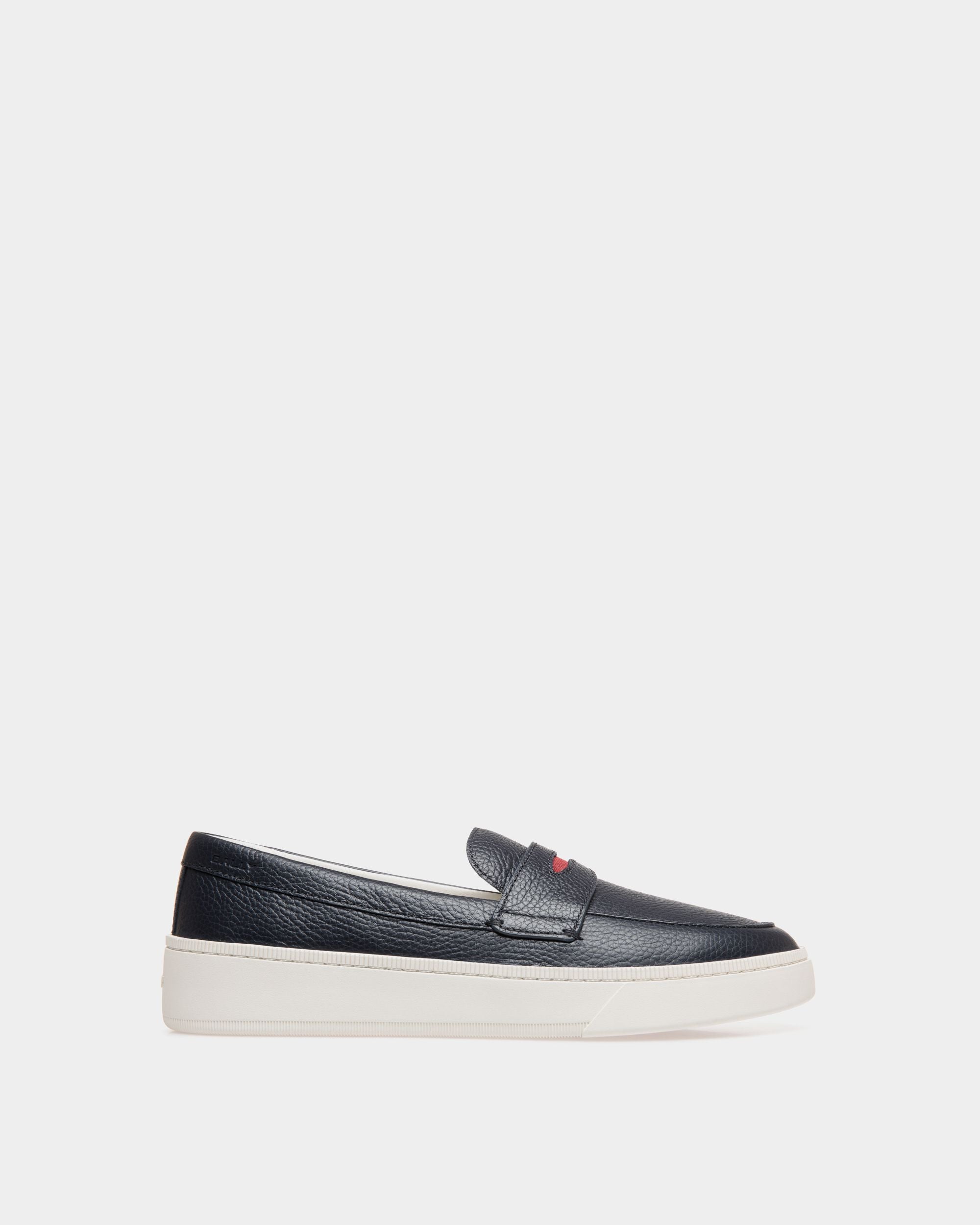 Sneaker Raise En Cuir Grainé Navy Blue - Homme - Bally - 01