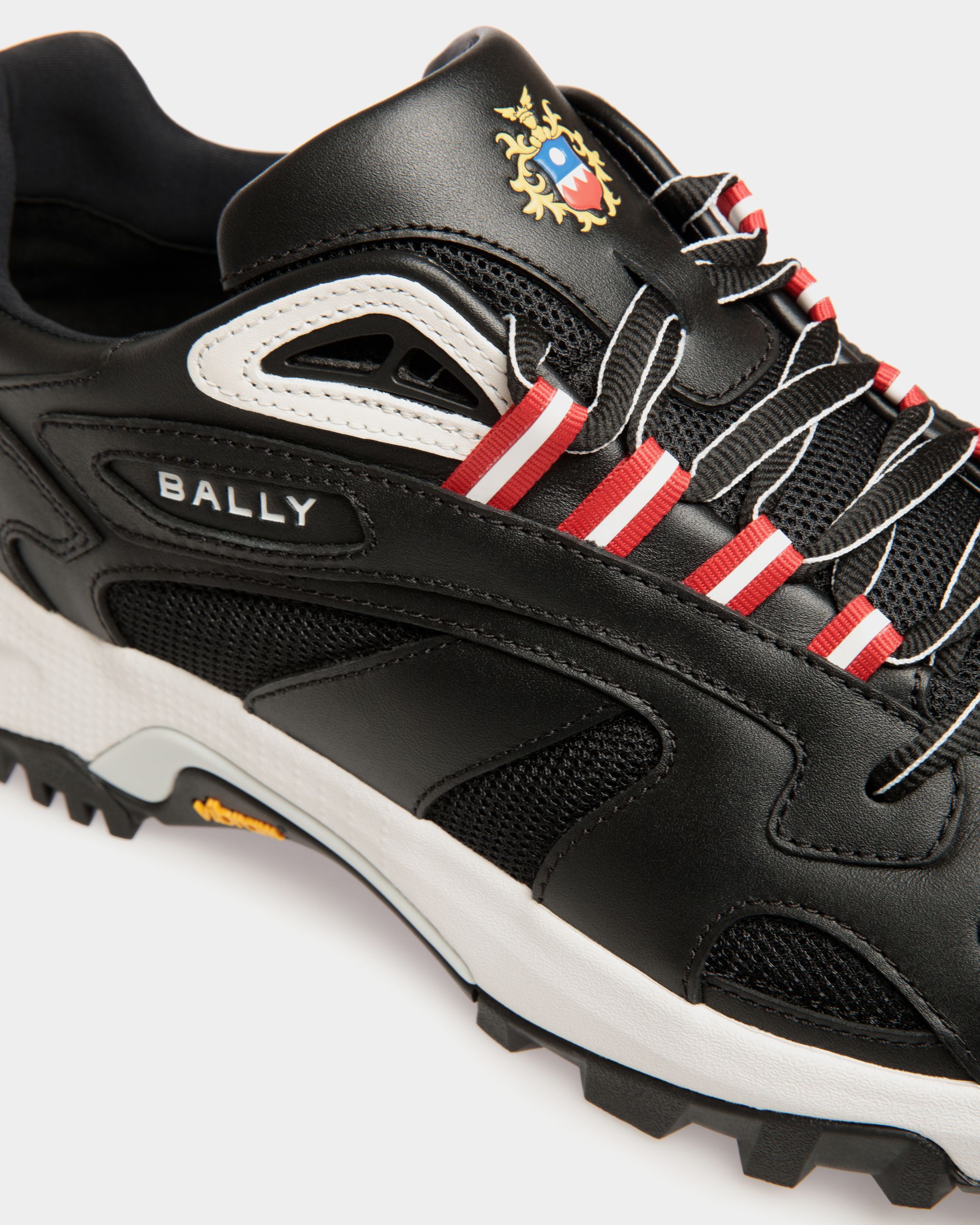 Faster Sneaker in Black Leather and Nylon - Homme - Bally - 05