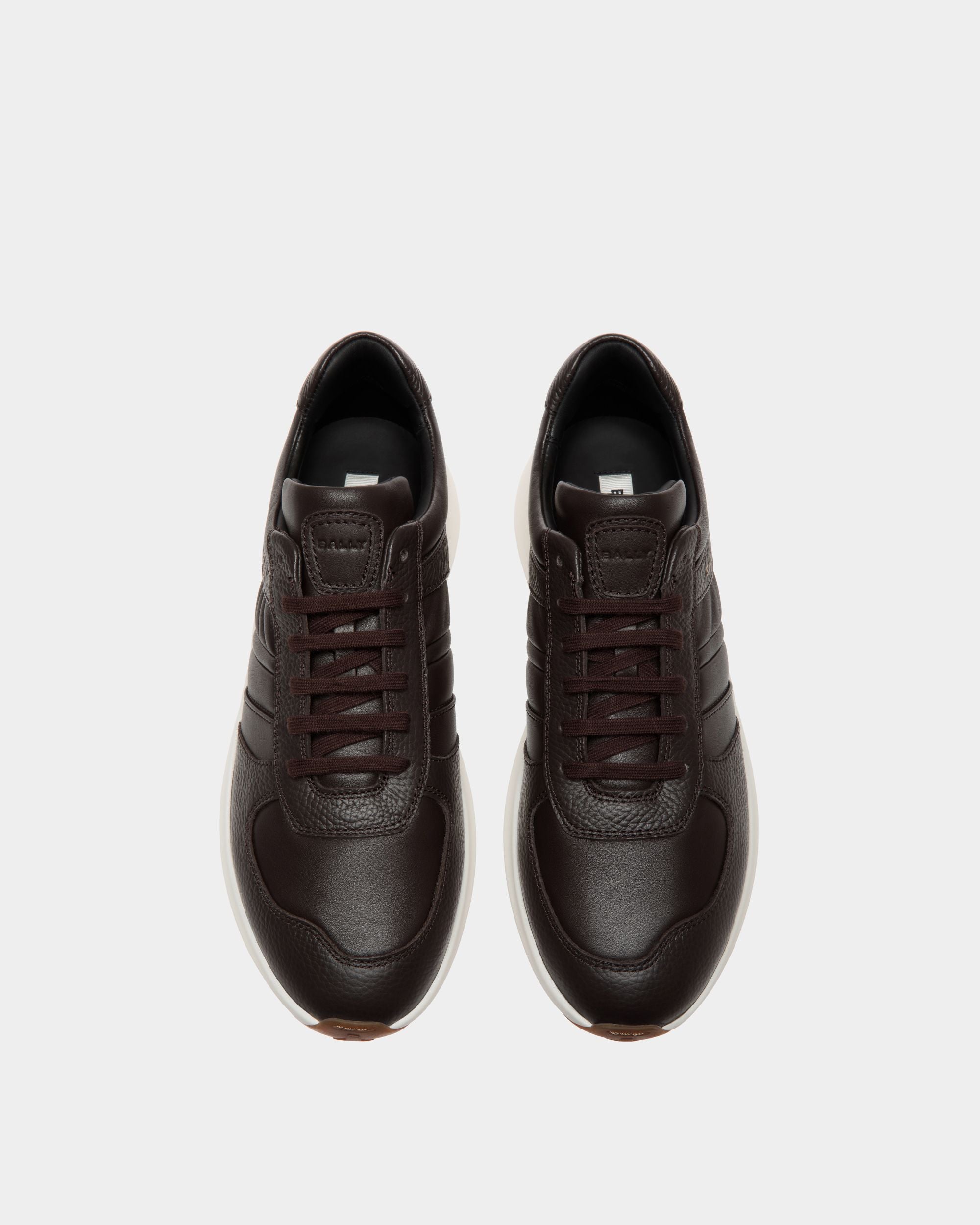 Zapatilla Outline De Piel Granulada Ébano - Hombre - Bally - 04