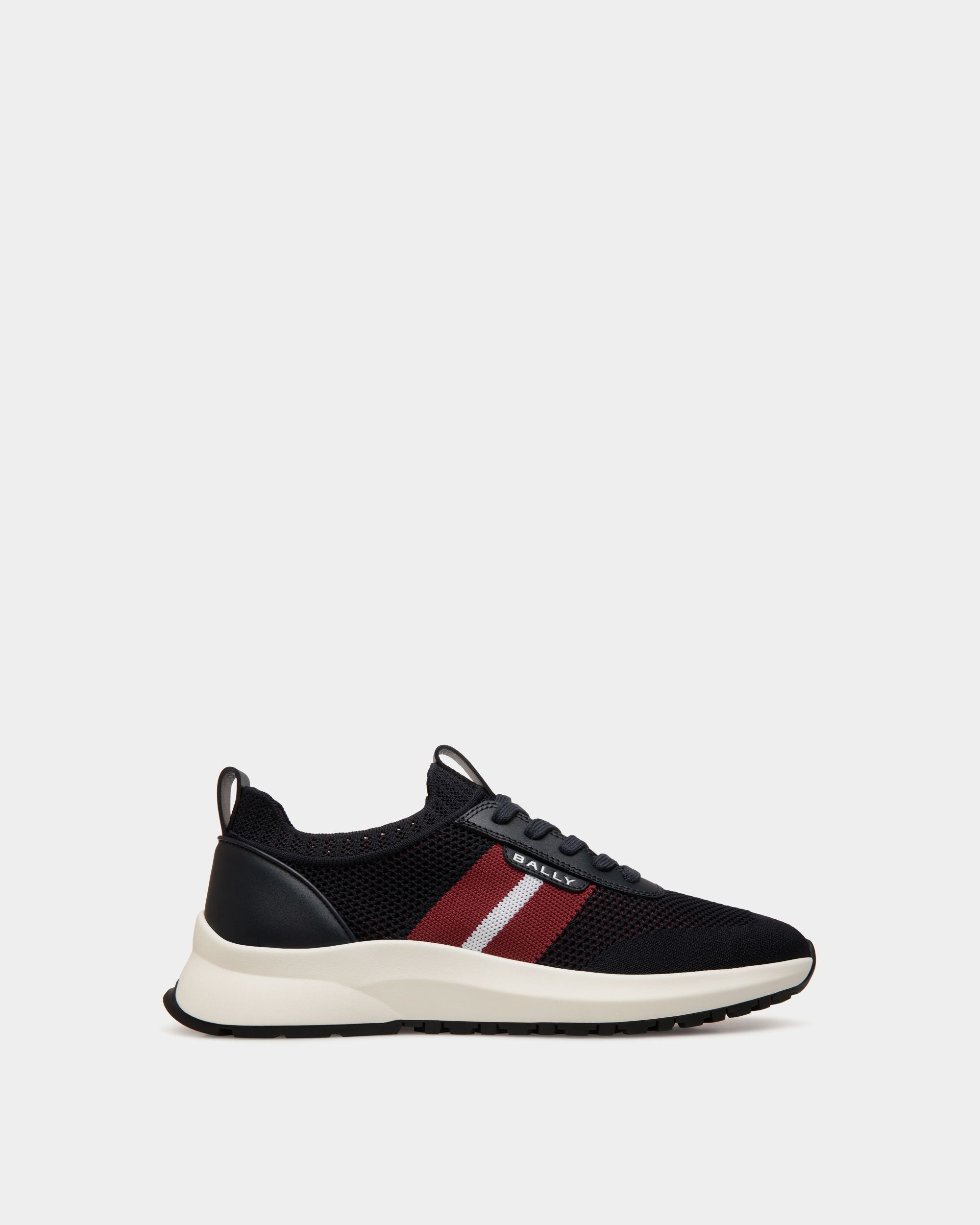 Outline Sneaker in Navy Blue Knit - Homme - Bally - 01