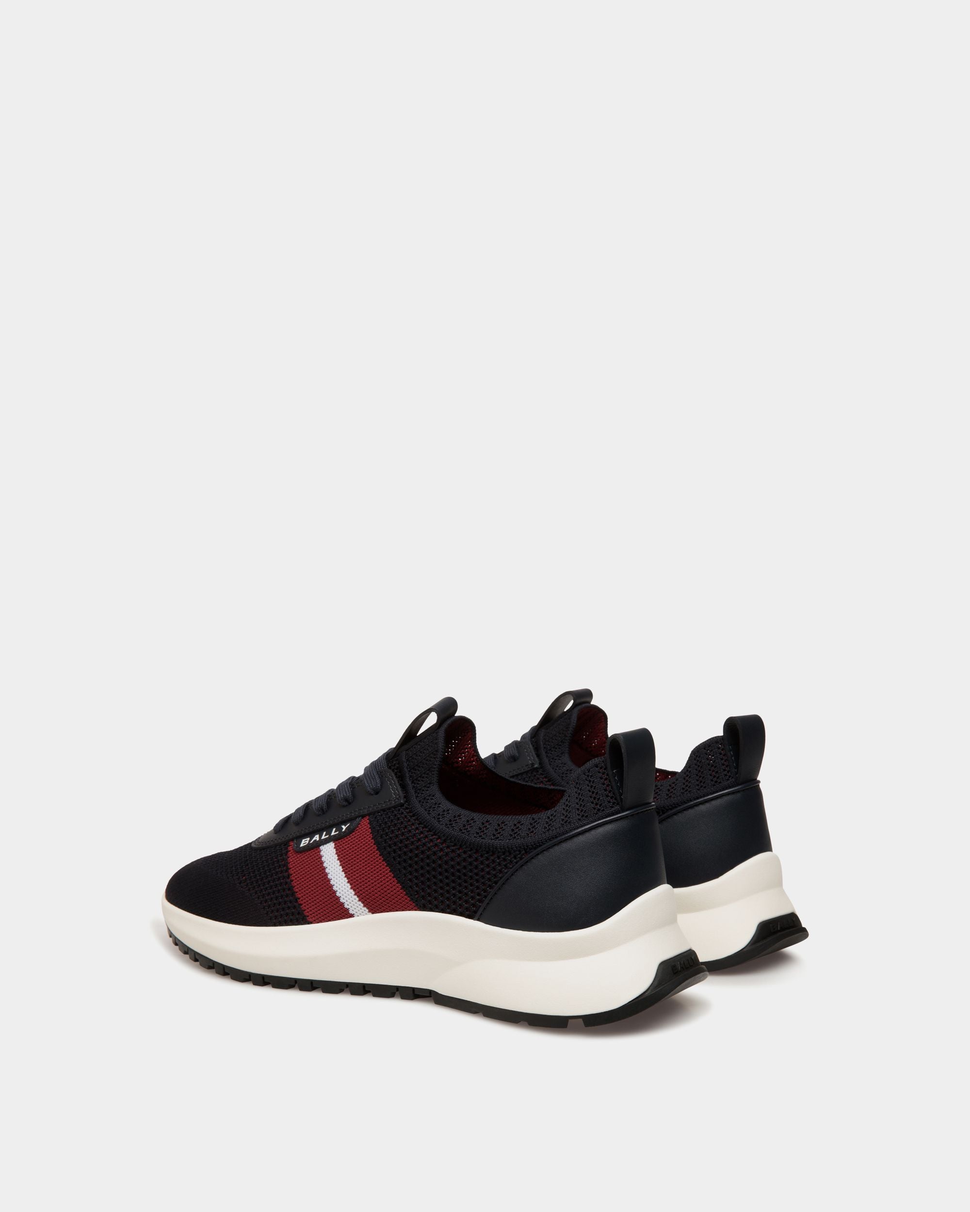 Outline Sneaker in Navy Blue Knit - Homme - Bally - 03