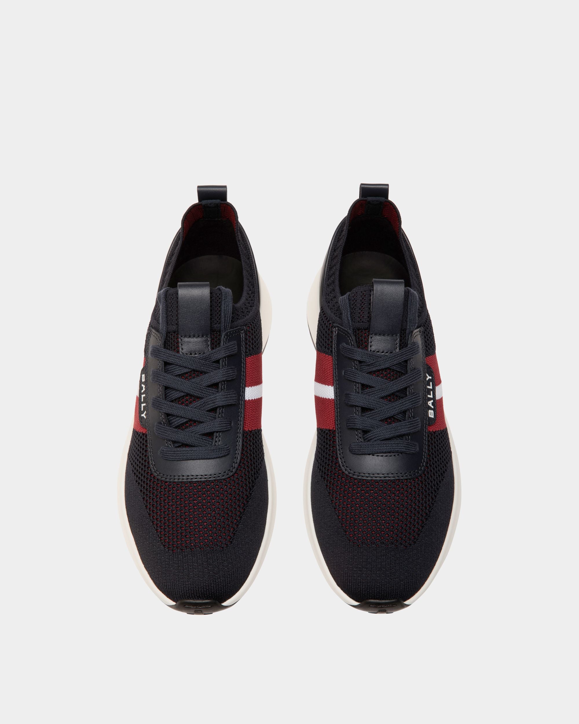 Outline Sneaker in Navy Blue Knit - Homme - Bally - 04