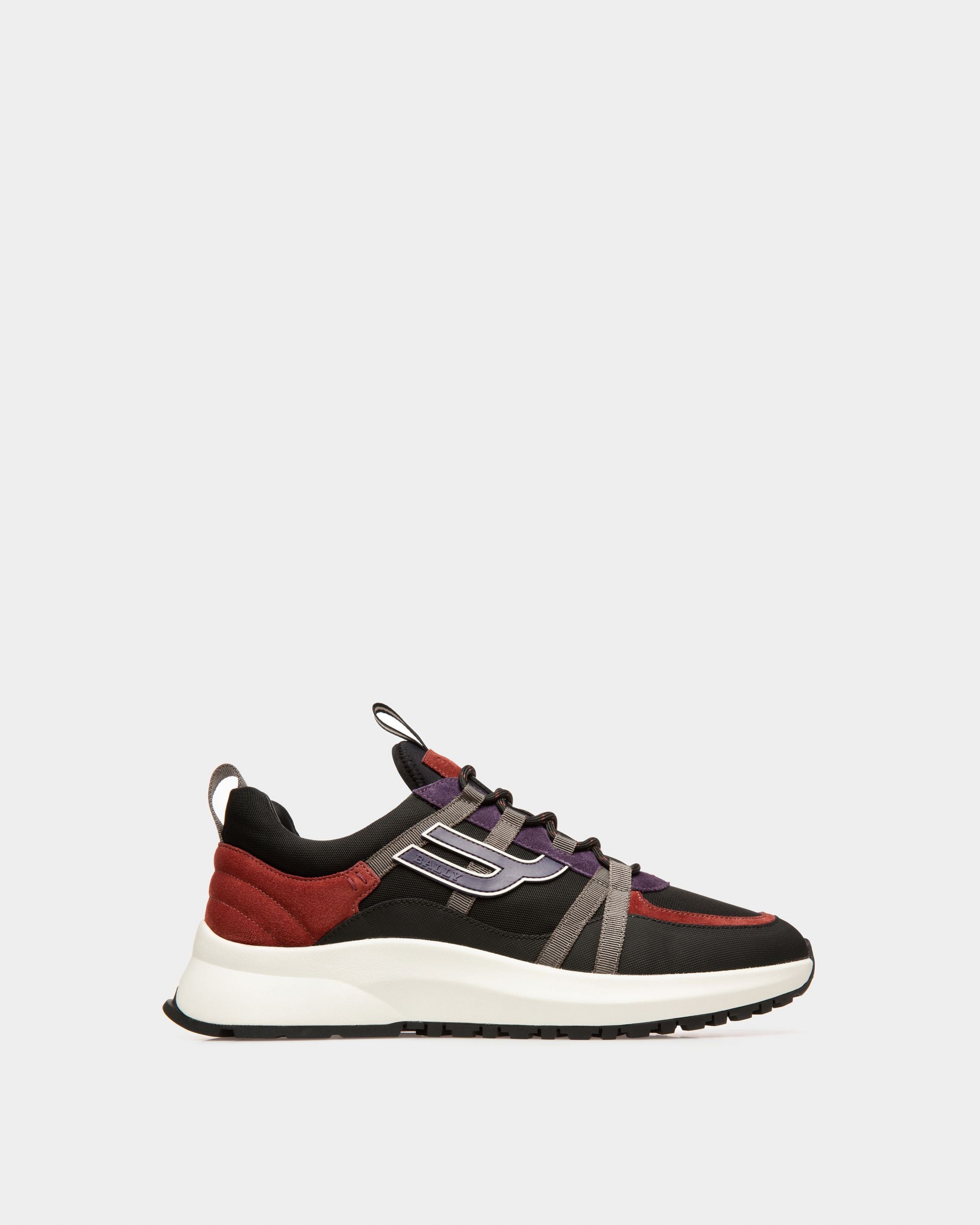 Damon Zapatillas En Tela Y Piel De Color Negro Y Rojo Heritage - Hombre - Bally - 01