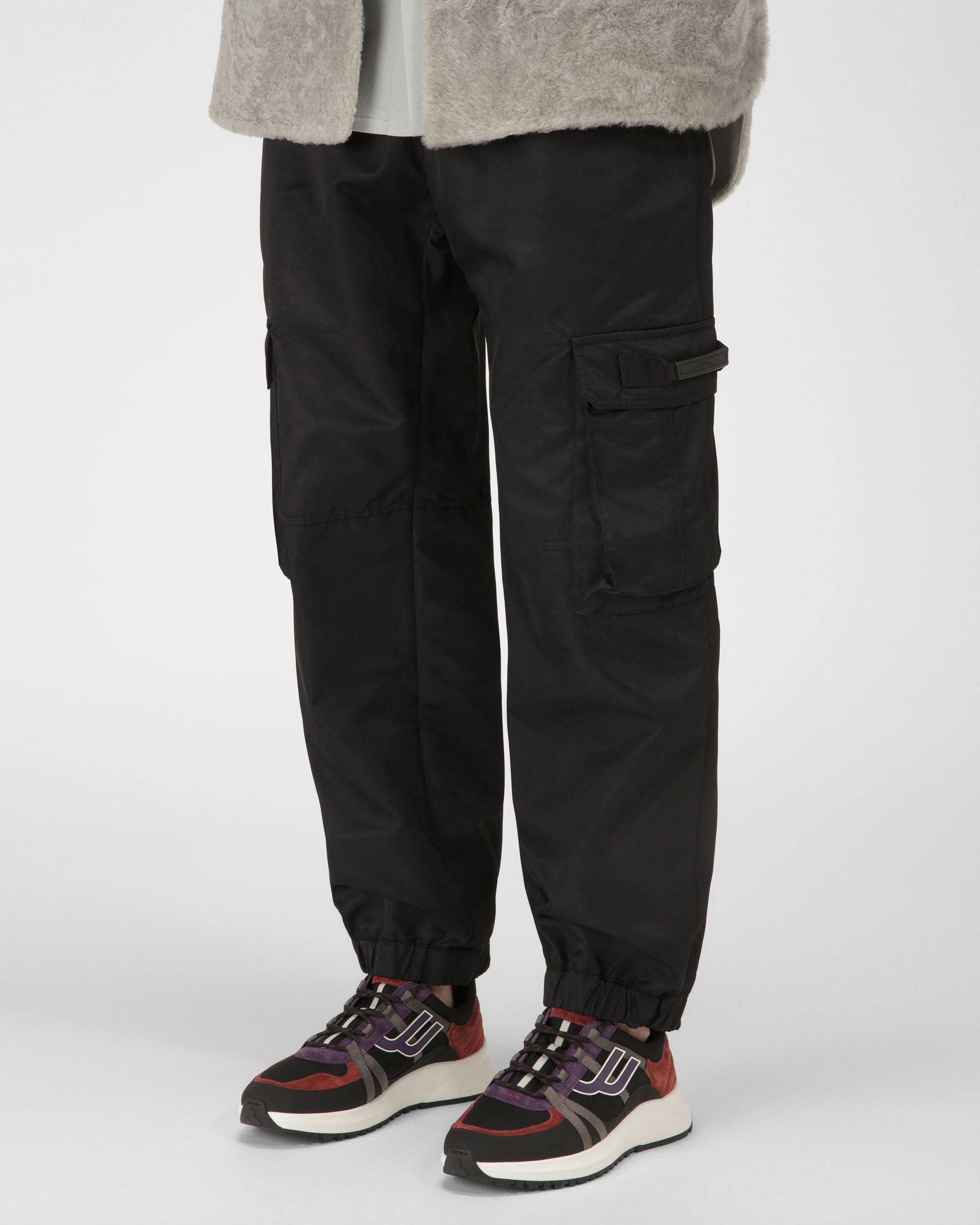 Damon Baskets En Tissu Et Cuir Noir Et Rouge Héritage - Homme - Bally - 02