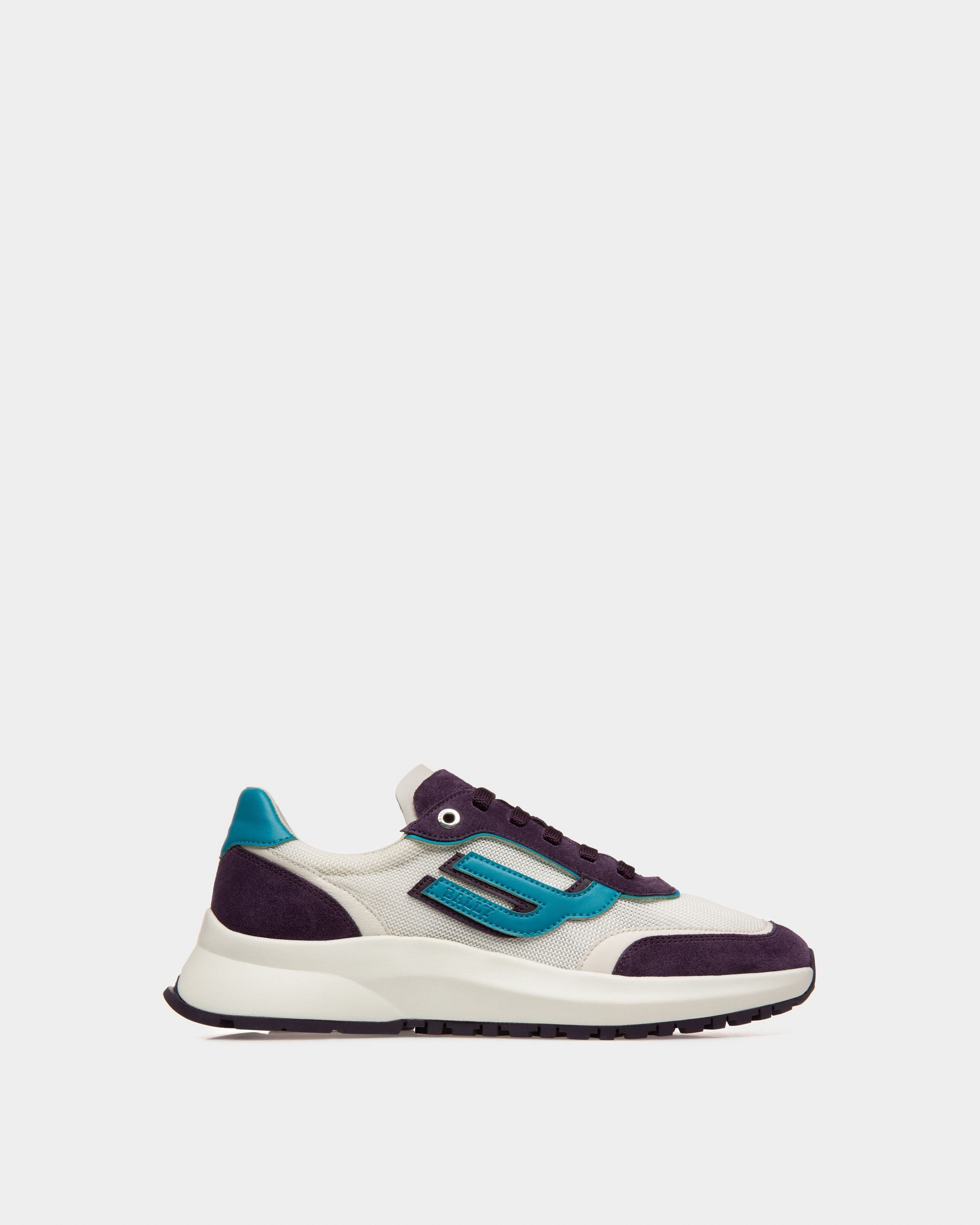 Demmy Sneakers En Mesh & Cuir Blanc & Violet - Homme - Bally - 01