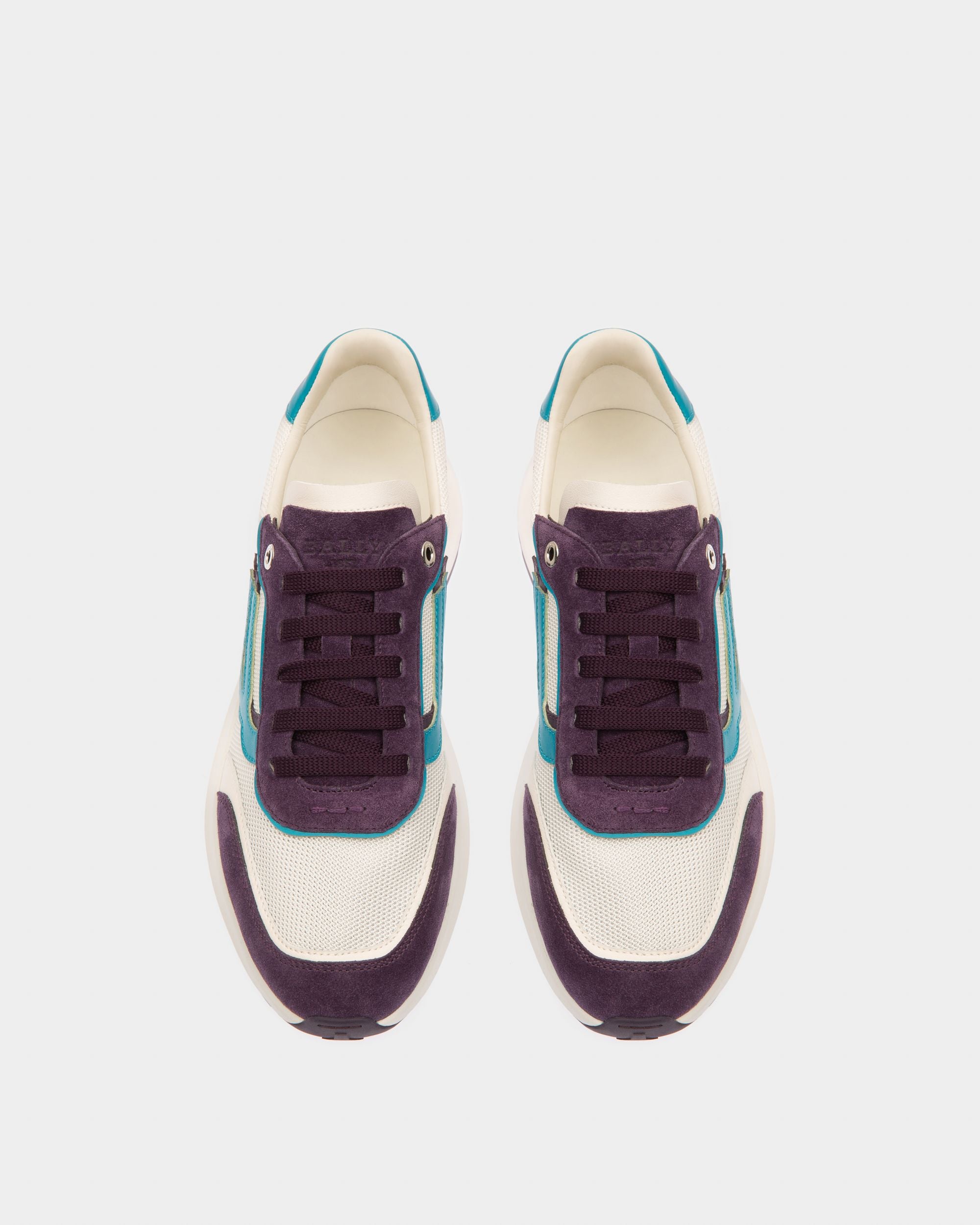 Demmy Sneakers En Mesh & Cuir Blanc & Violet - Homme - Bally - 02