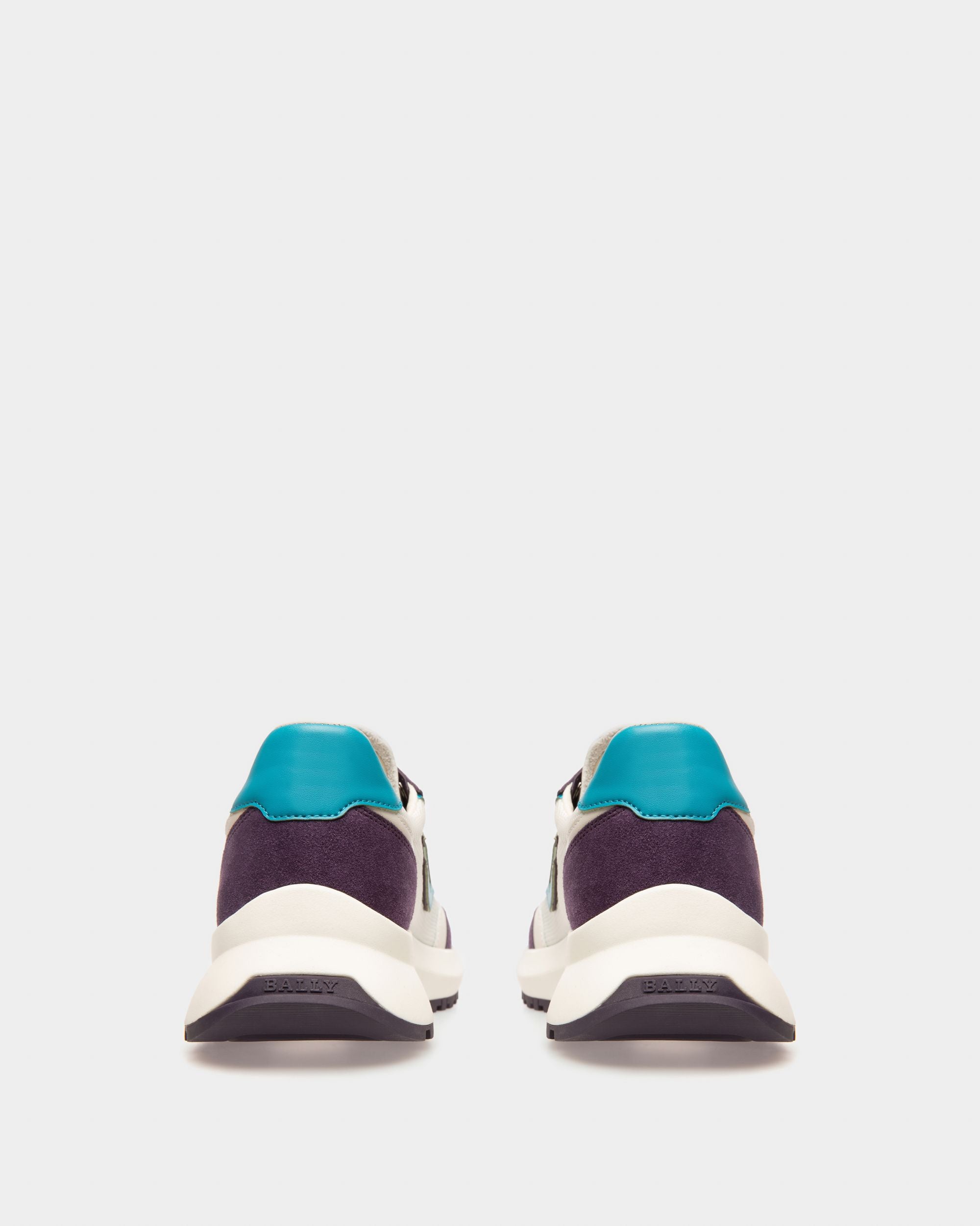 Demmy Sneakers En Mesh & Cuir Blanc & Violet - Homme - Bally - 04