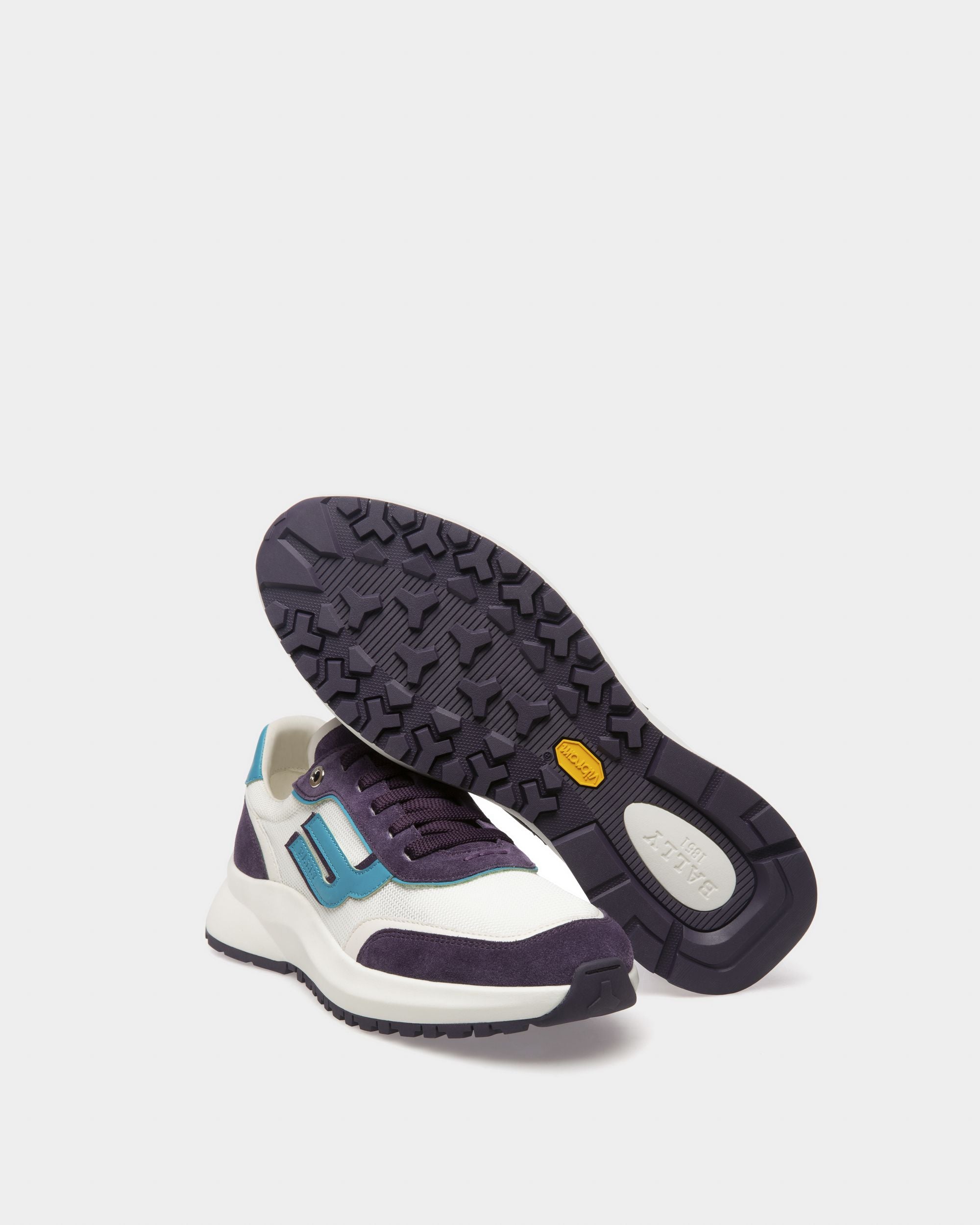 Demmy Sneakers En Mesh & Cuir Blanc & Violet - Homme - Bally - 06
