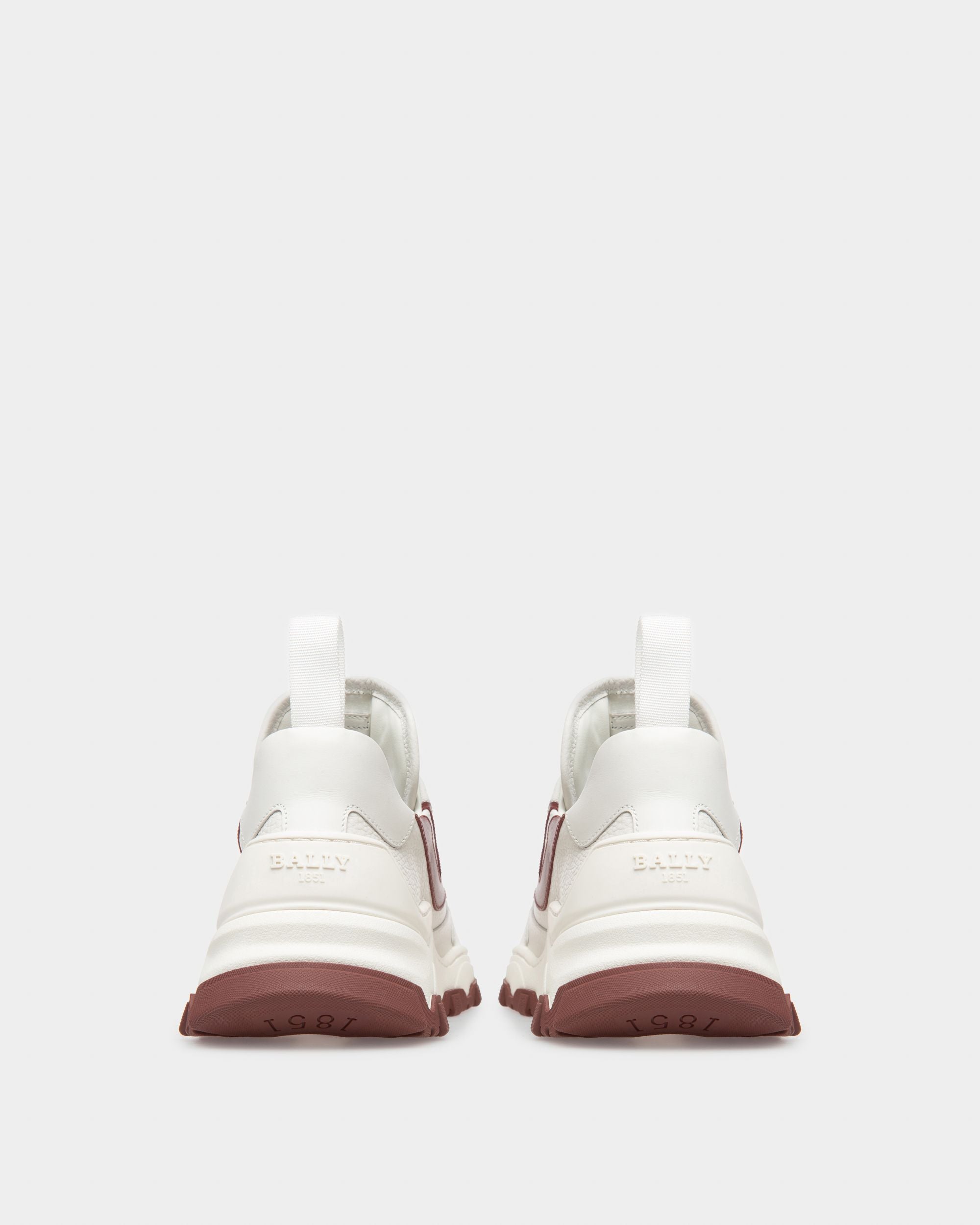 Holden Zapatillas En Piel Y Tela De Color Blanco Y Rojo Heritage - Hombre - Bally - 04