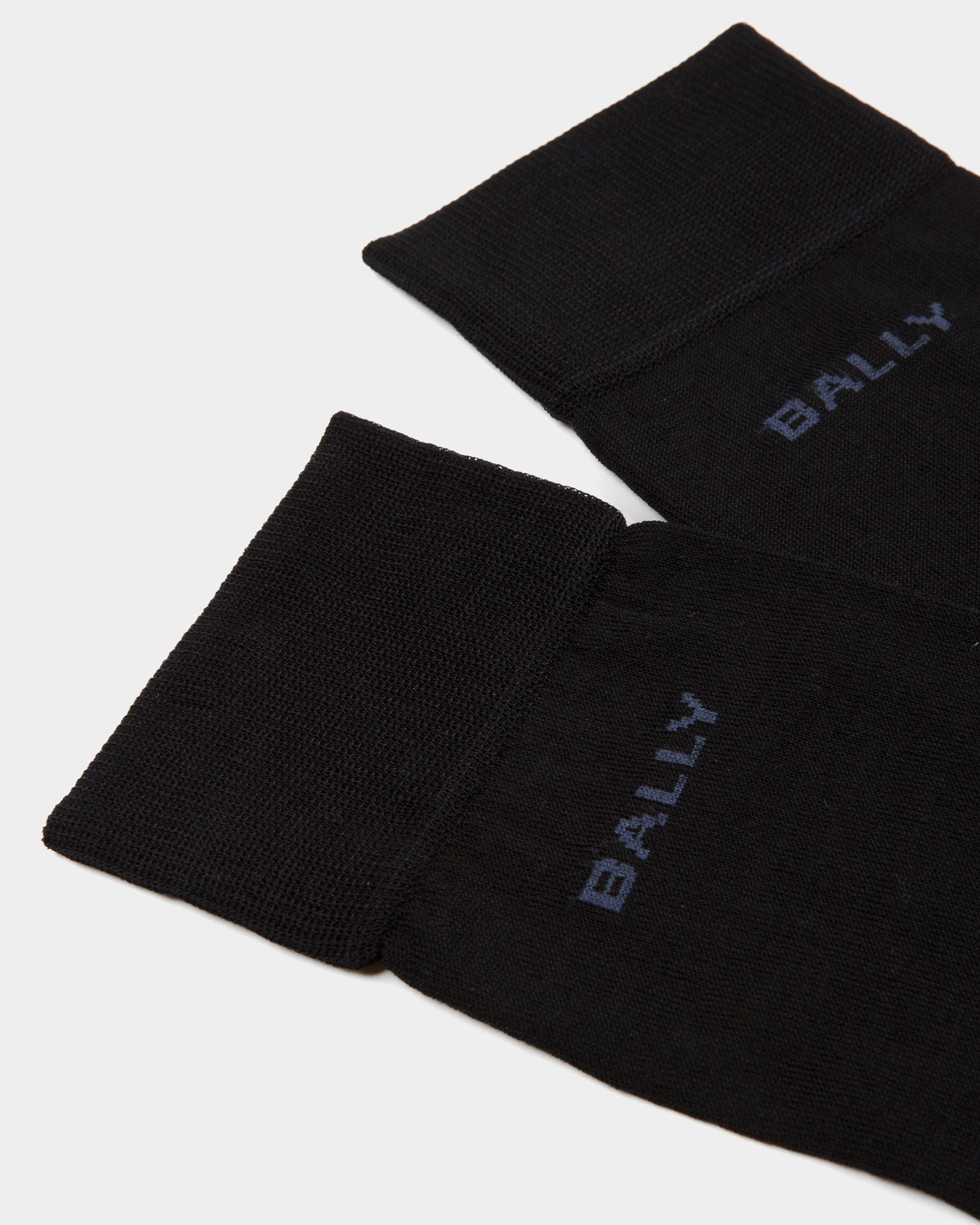 Chaussettes avec logo Coton chiné couleur encre et indigo - Homme - Bally - 02
