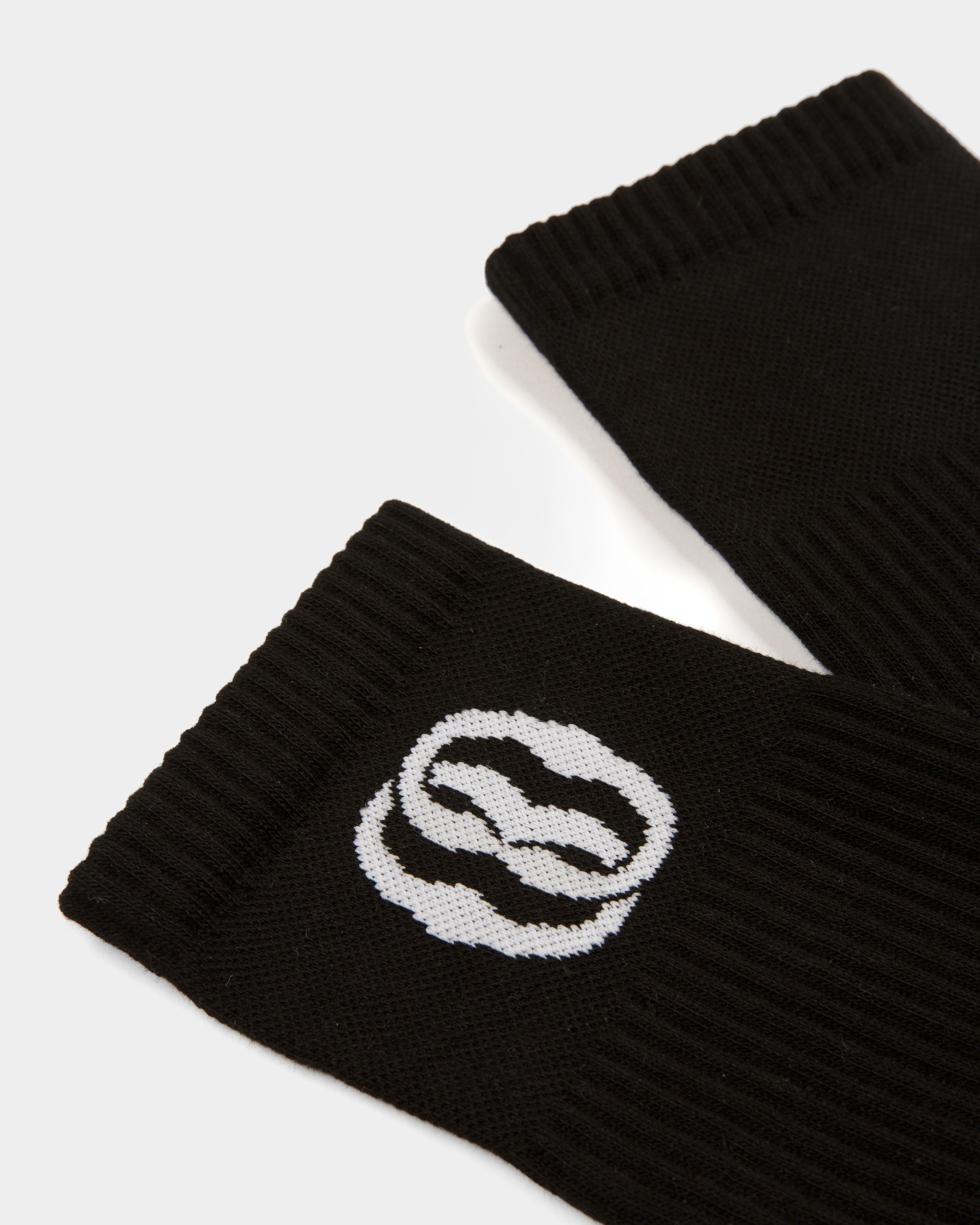 Emblem Socks In Black Cotton - Men's - Bally - 02