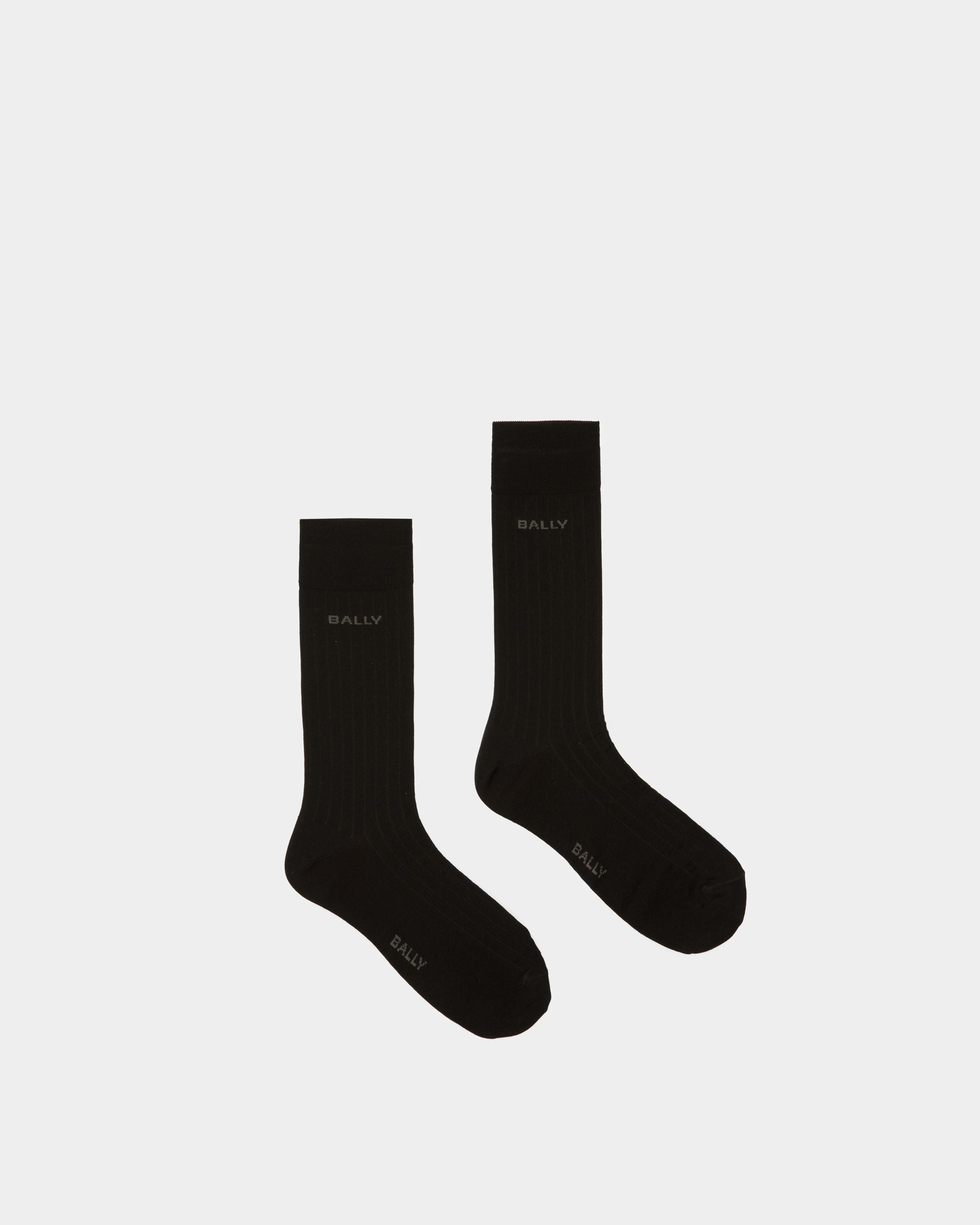 Calcetines Con Logo De Mezcla De Algodón Negro - Hombre - Bally - 01