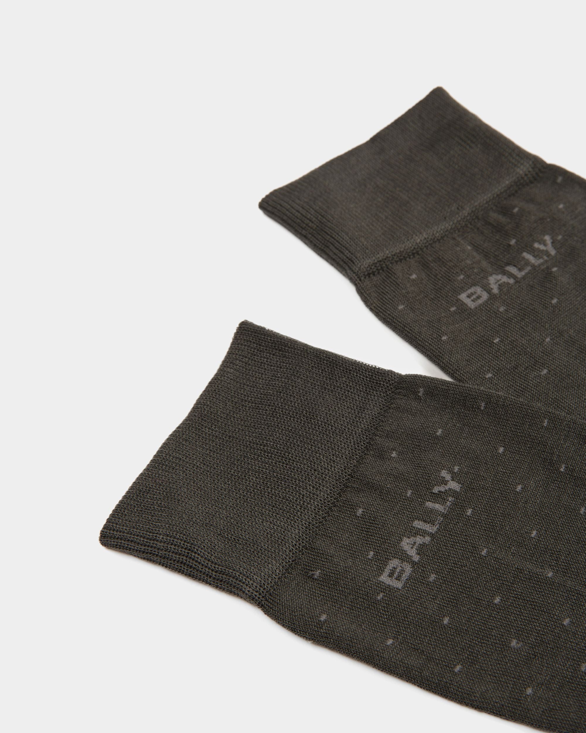 Calcetines Con Logo Ribbed De Mezcla De Algodón Gris - Hombre - Bally - 02
