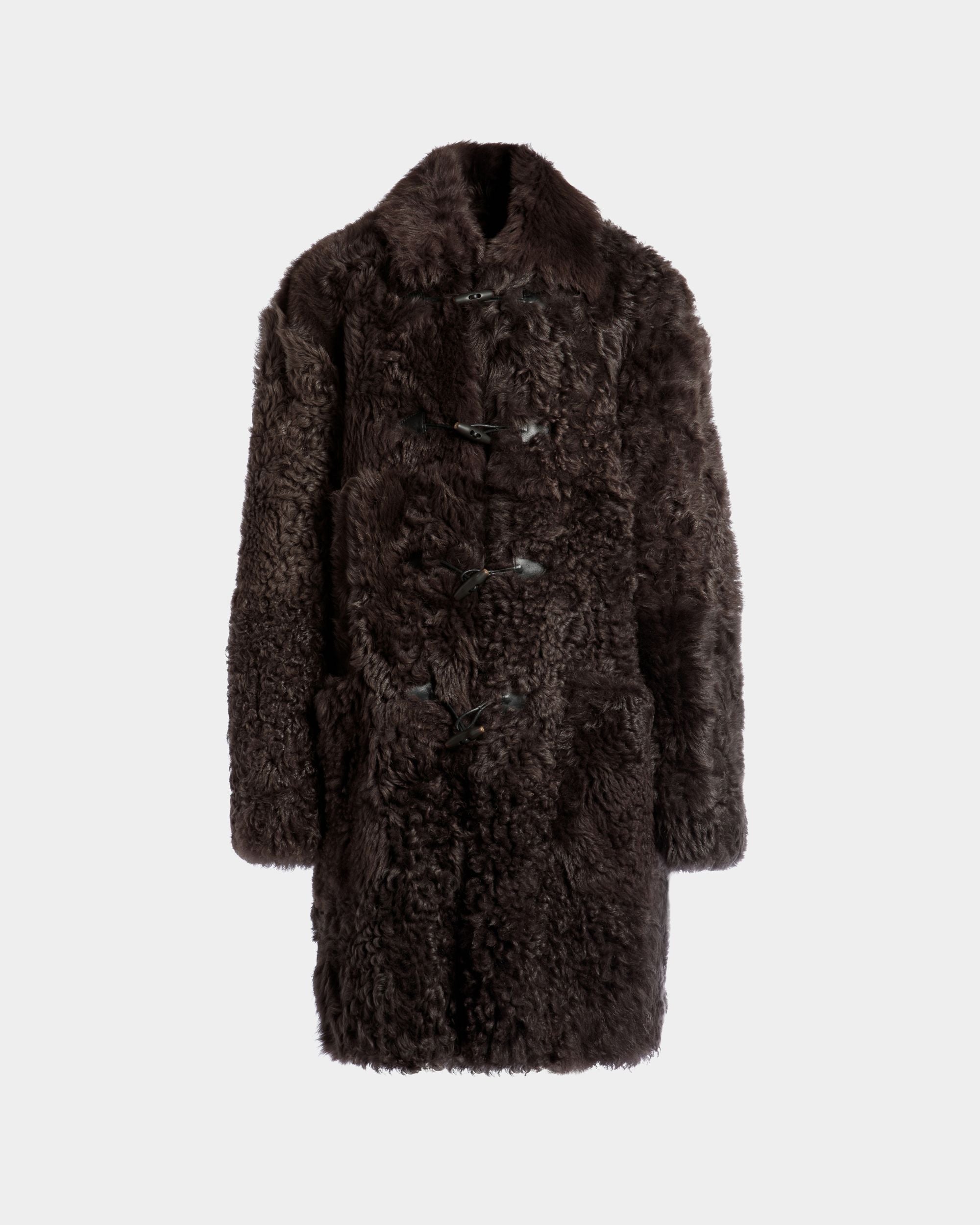 Winterlicher Mantel Aus Schaffell In Ebenholzschwarz - Herren - Bally - 01