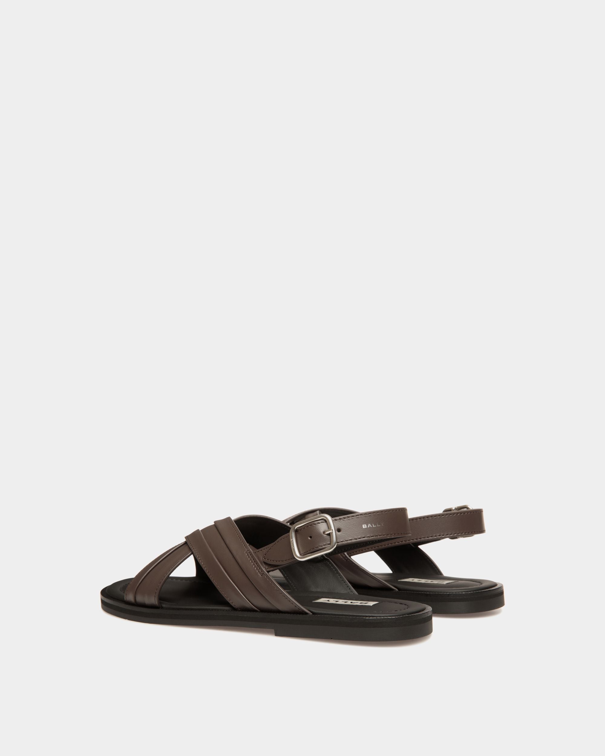 Sandalia Glide De Piel Ébano - Hombre - Bally - 03