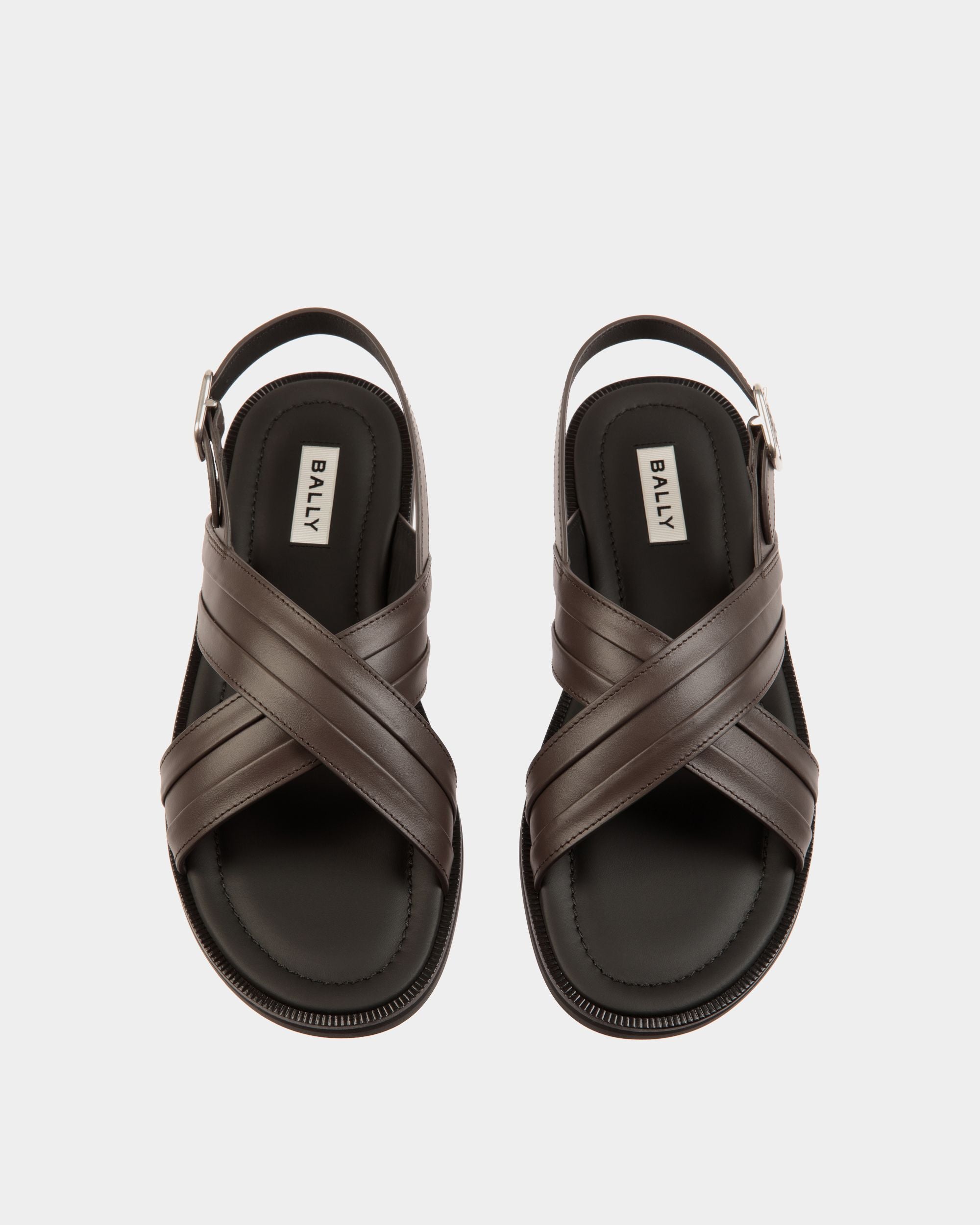 Sandalia Glide De Piel Ébano - Hombre - Bally - 04