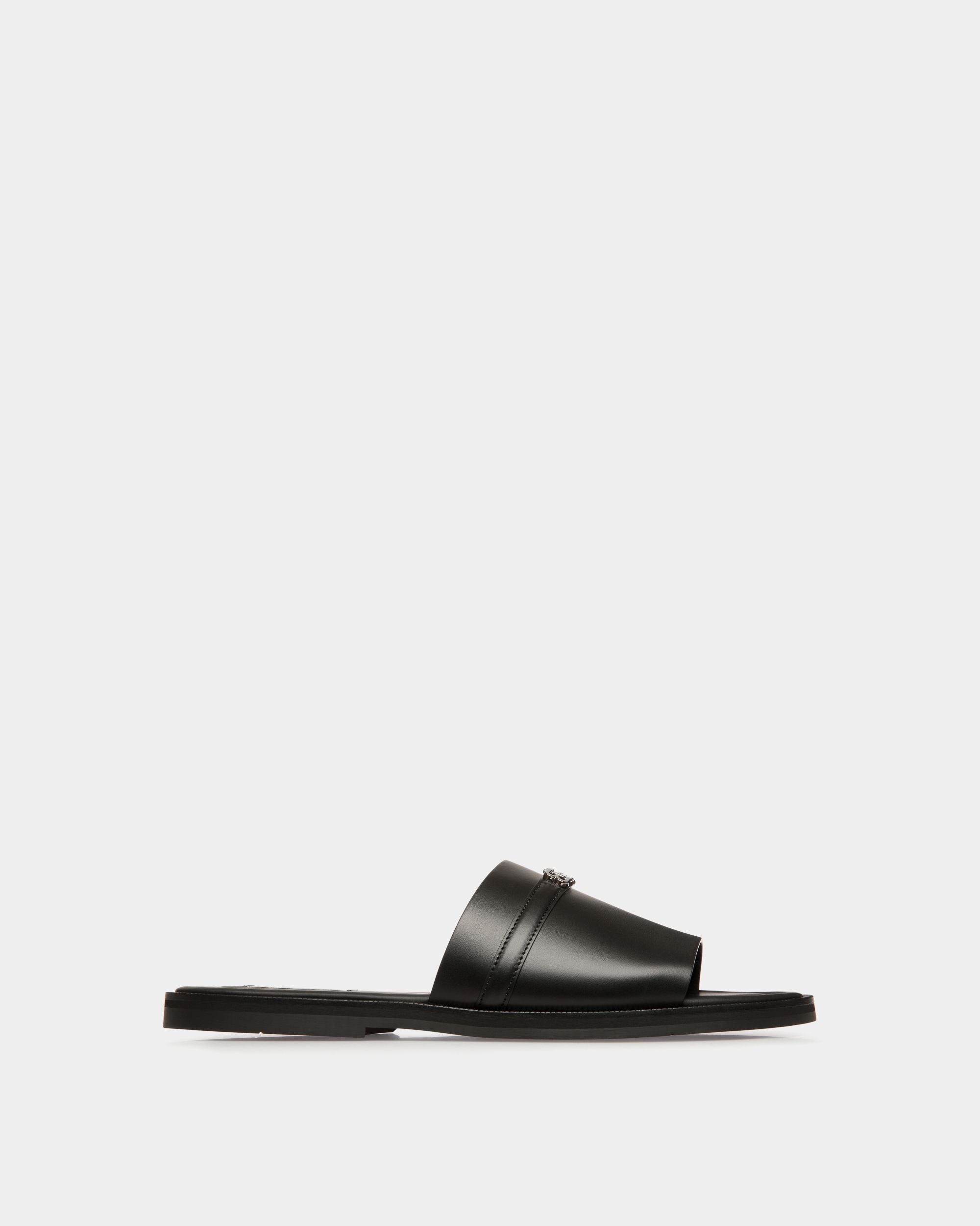 Glide Sandal in Black Leather - Homme - Bally - 01