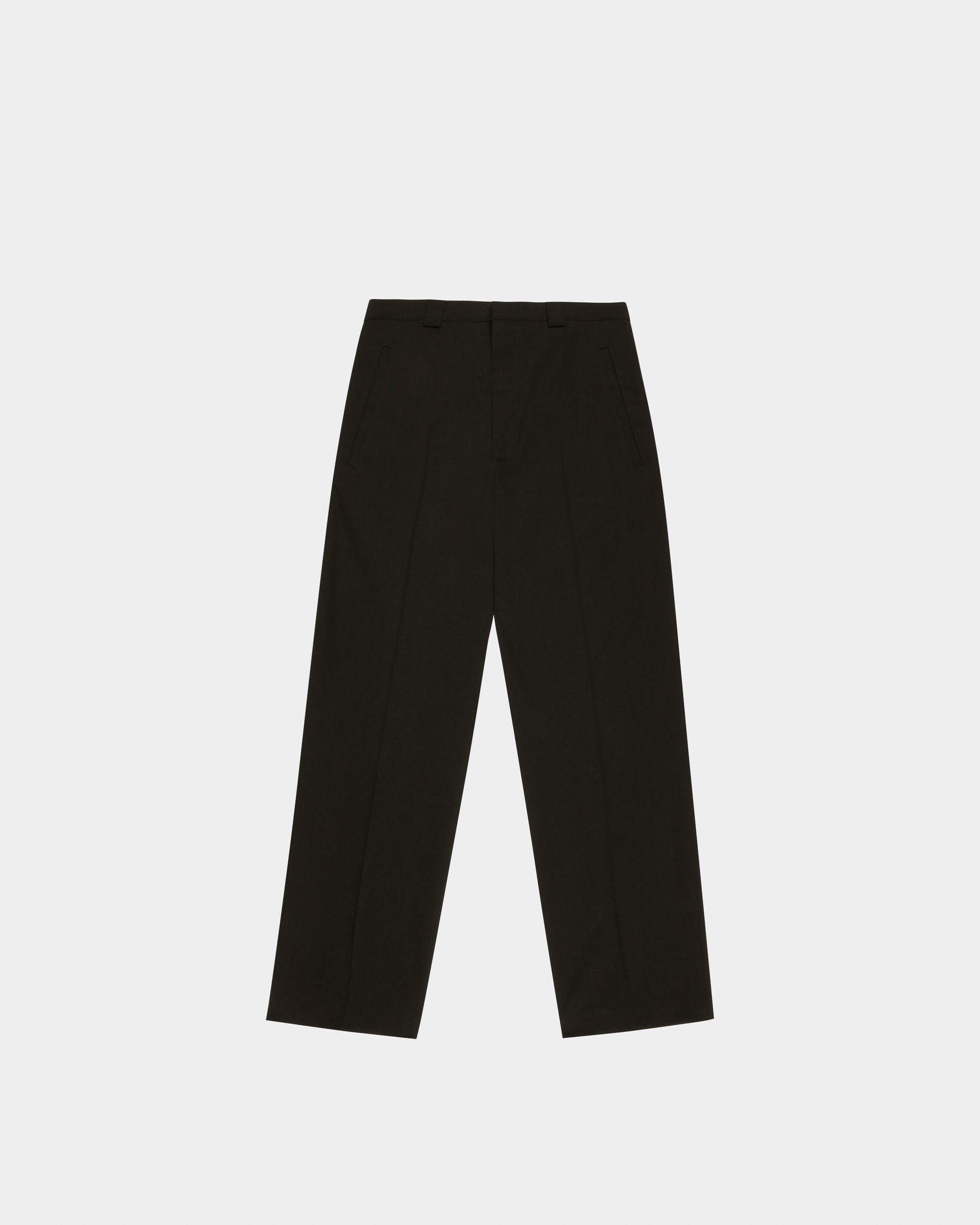 Pantalon Noir En Laine Mélangée - Homme - Bally - 01