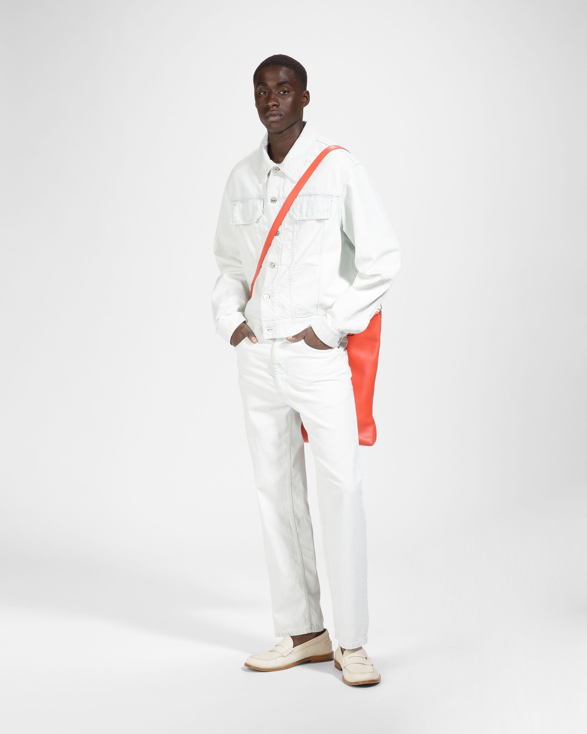 Pantalon En Denim De Coton Blanc Délavé - Homme - Bally - 02