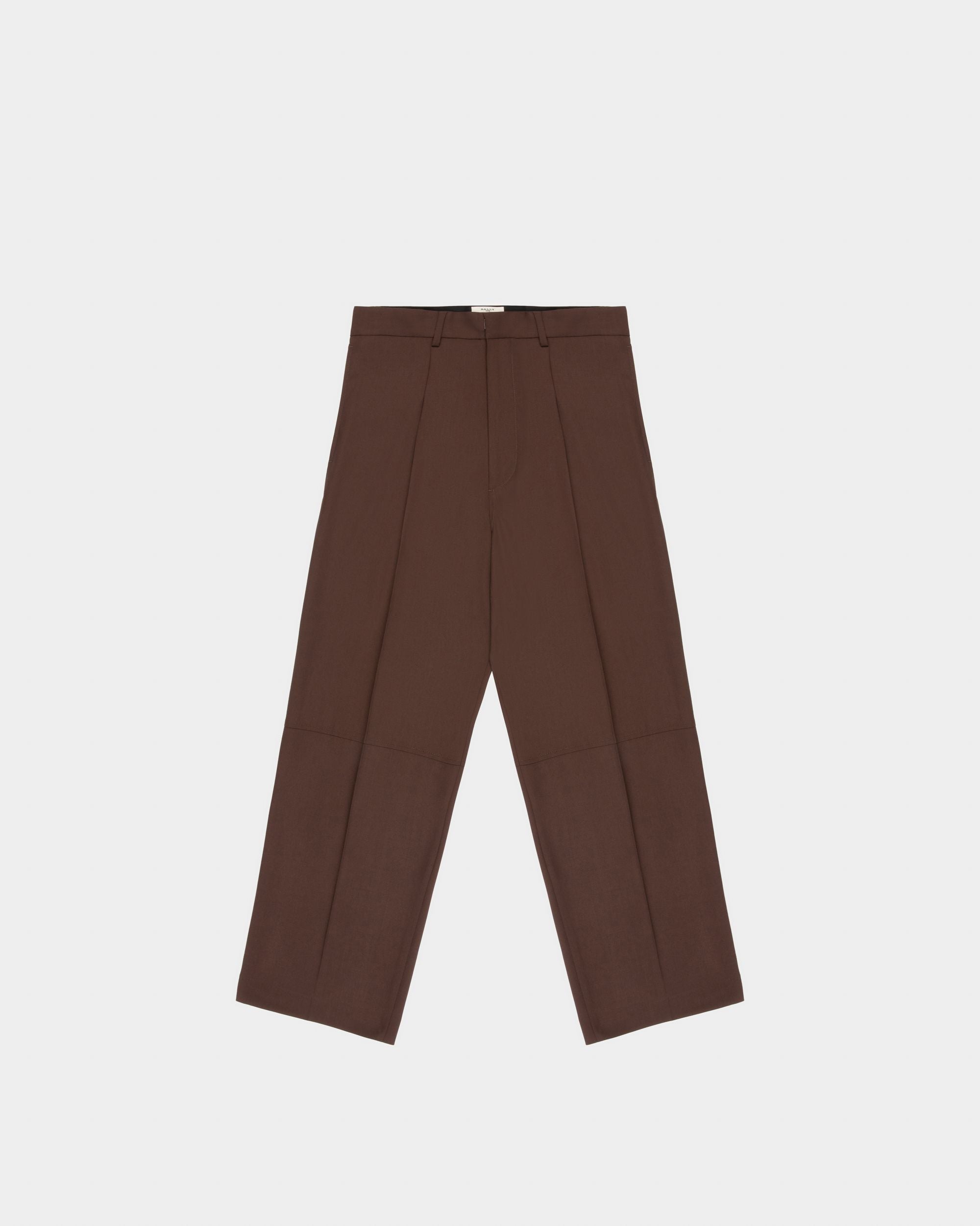 Wool Trousers In Ebony Brown - Men's - Bally - 04