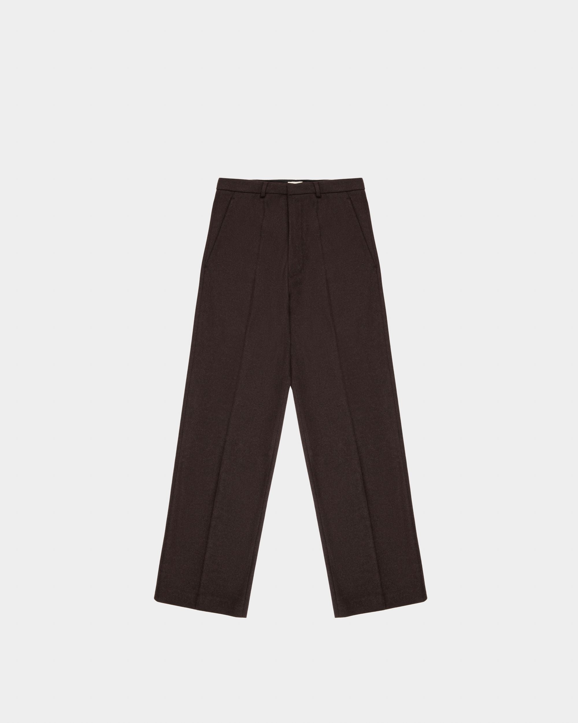 Wool Trousers In Ebony Brown - Men's - Bally - 04
