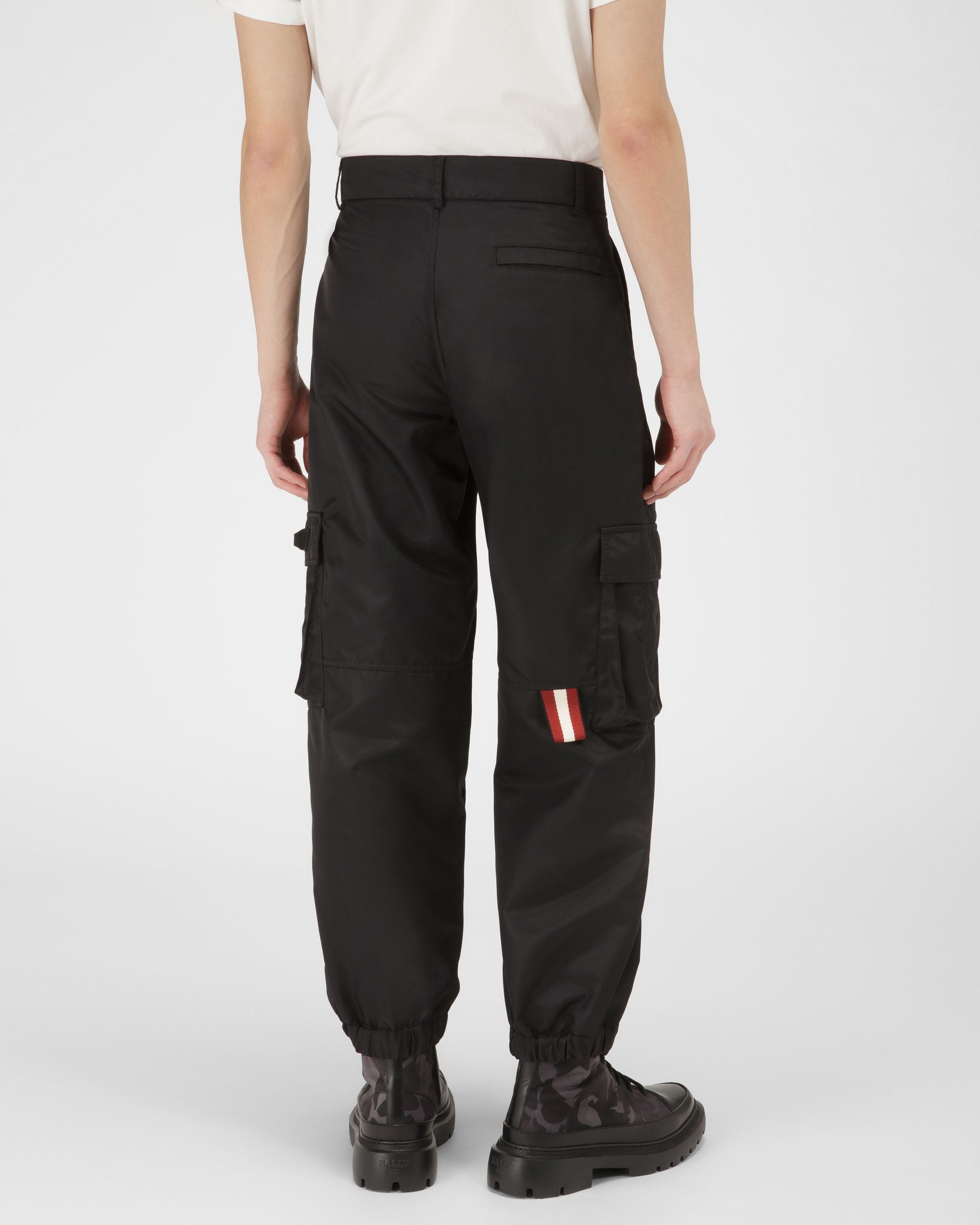 Recycled Nylon Trousers In Black - Men's - Bally - 03