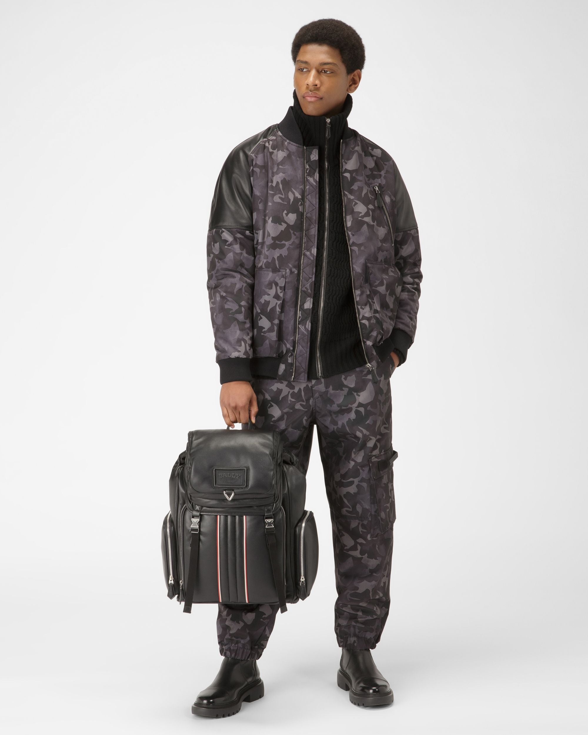 Recycled Polyster Trousers In Black - Men's - Bally - 05