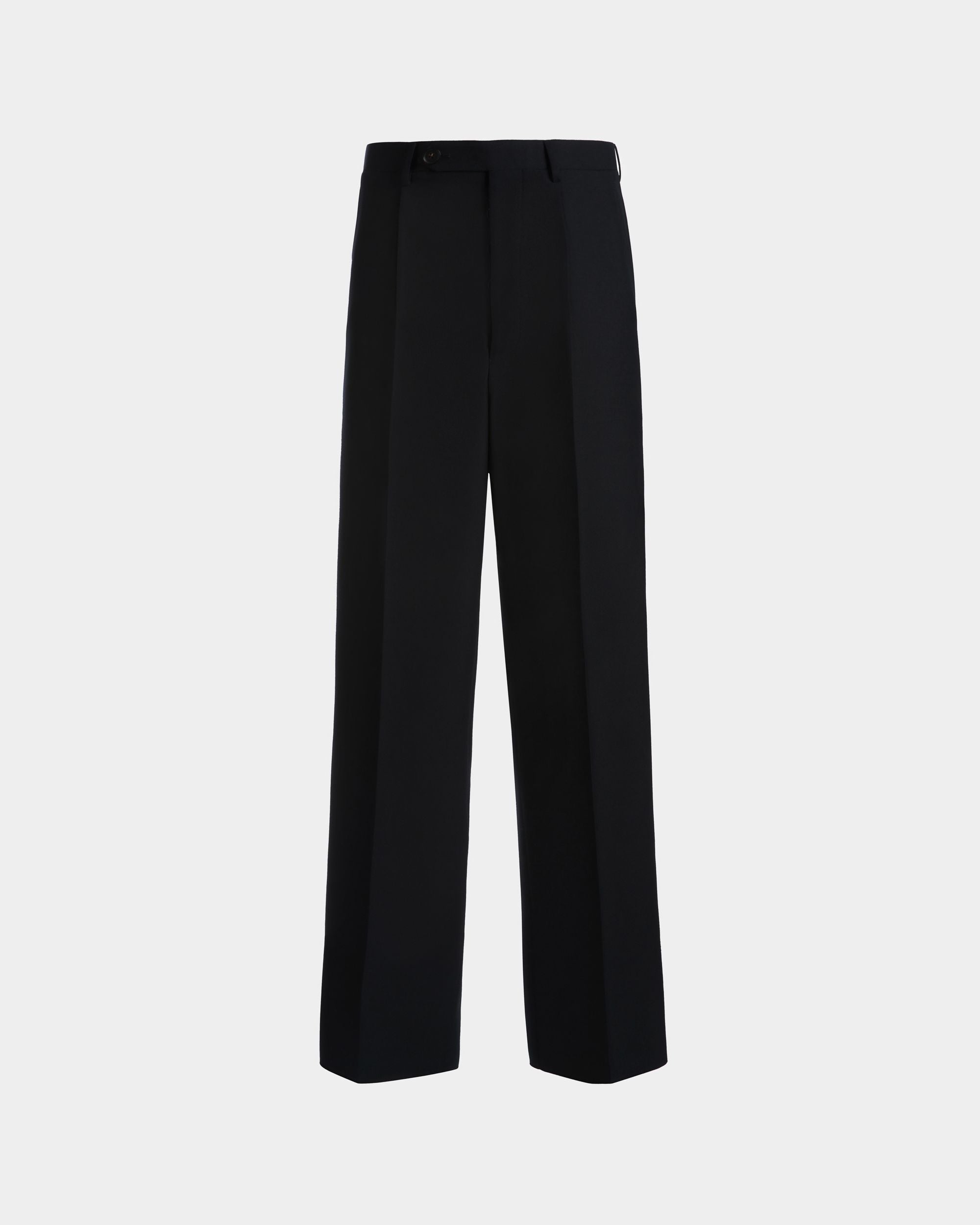 Hose Aus Einer Wollmischung In Navy Blue - Homme - Bally - 01
