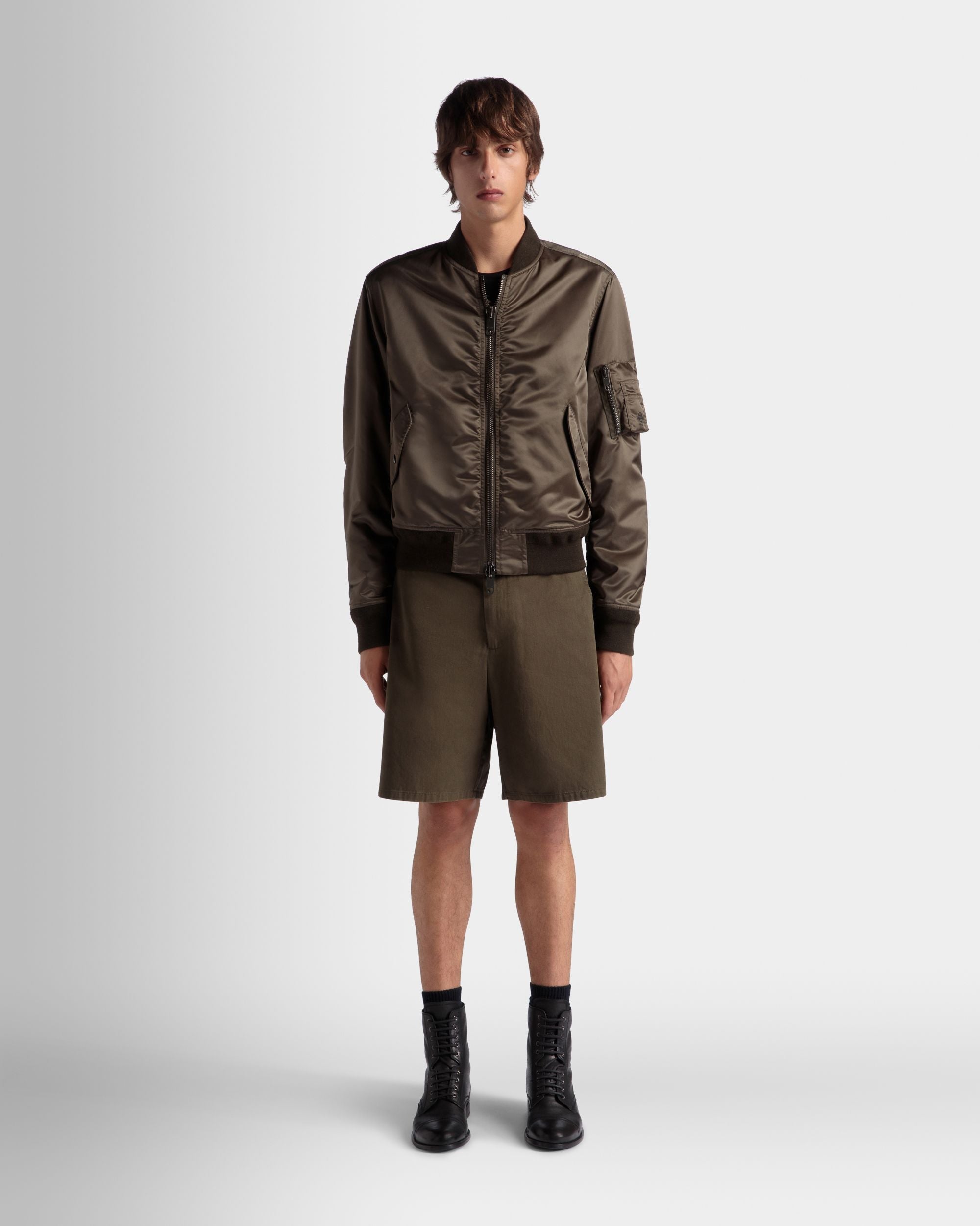 Bermudas Adrien Brody Travel Collection De Algodón Military Green - Hombre - Bally - 02