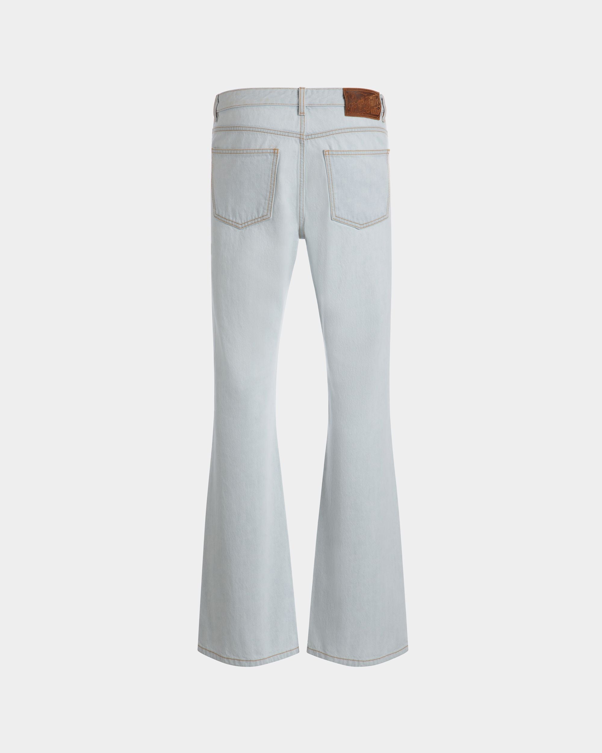 Flared Denim Pants in Light Blue Cotton - Homme - Bally - 03