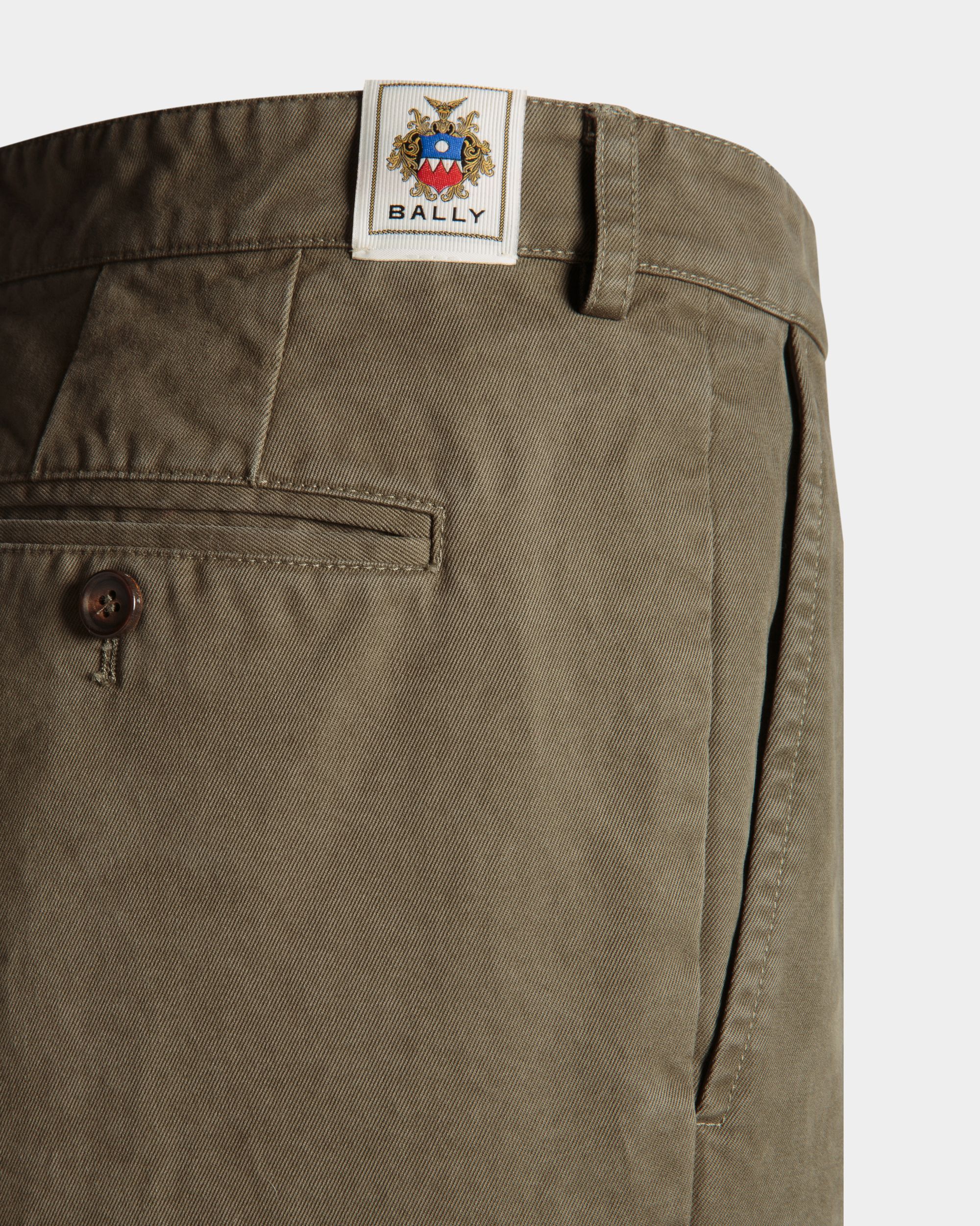Pantalon À Pinces Classique Pour Homme En Coton Military Green - Homme - Bally - 04