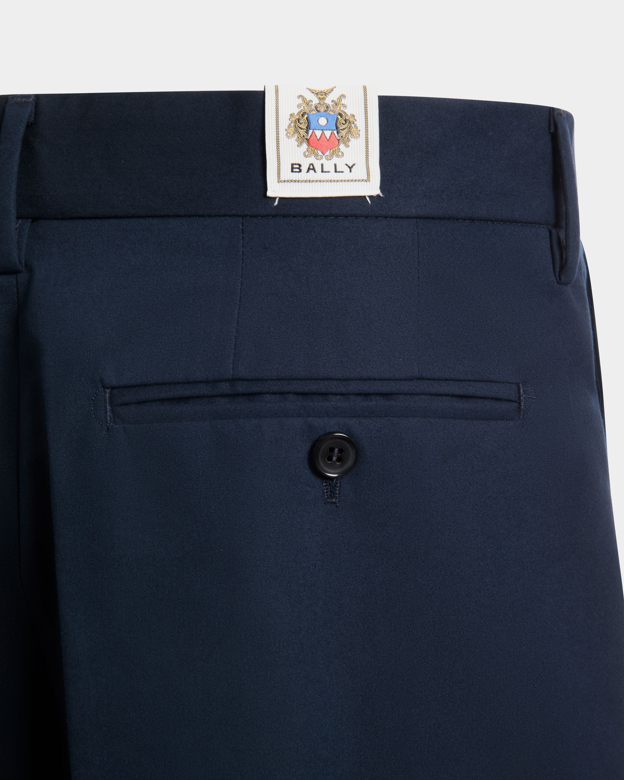 Pantalon À Pinces Regular En Coton Mélangé Navy Blue - Homme - Bally - 04