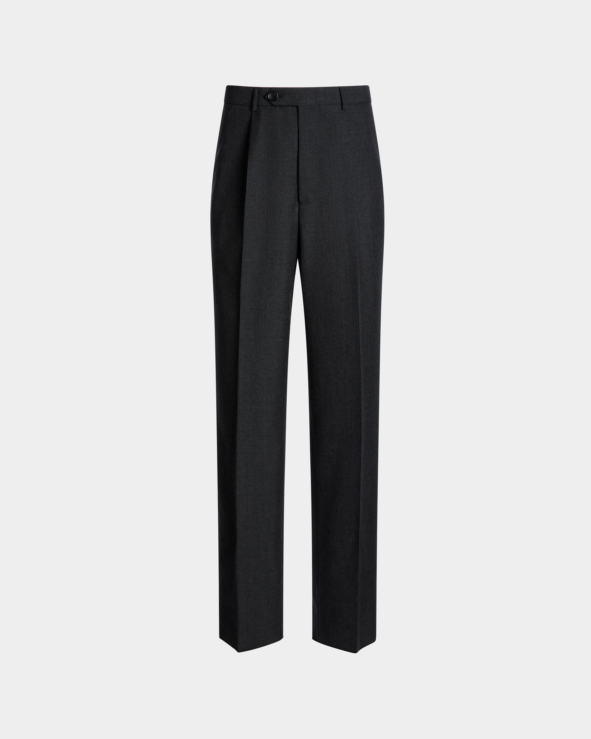 Tailored Pants In Dark Grey Wool Blend - Men's - Bally - 01